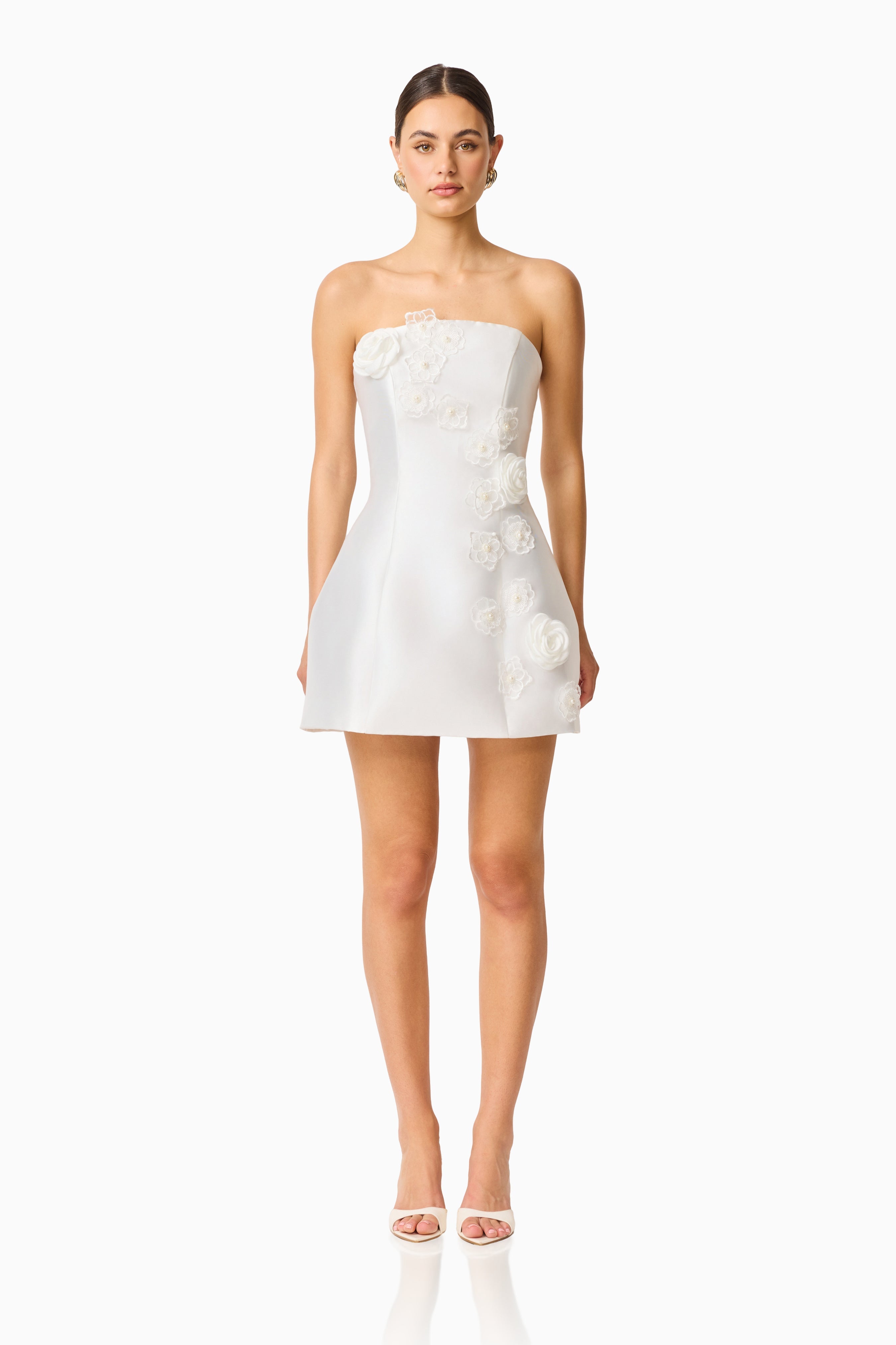 Oleander Strapless Maxi Dress In White