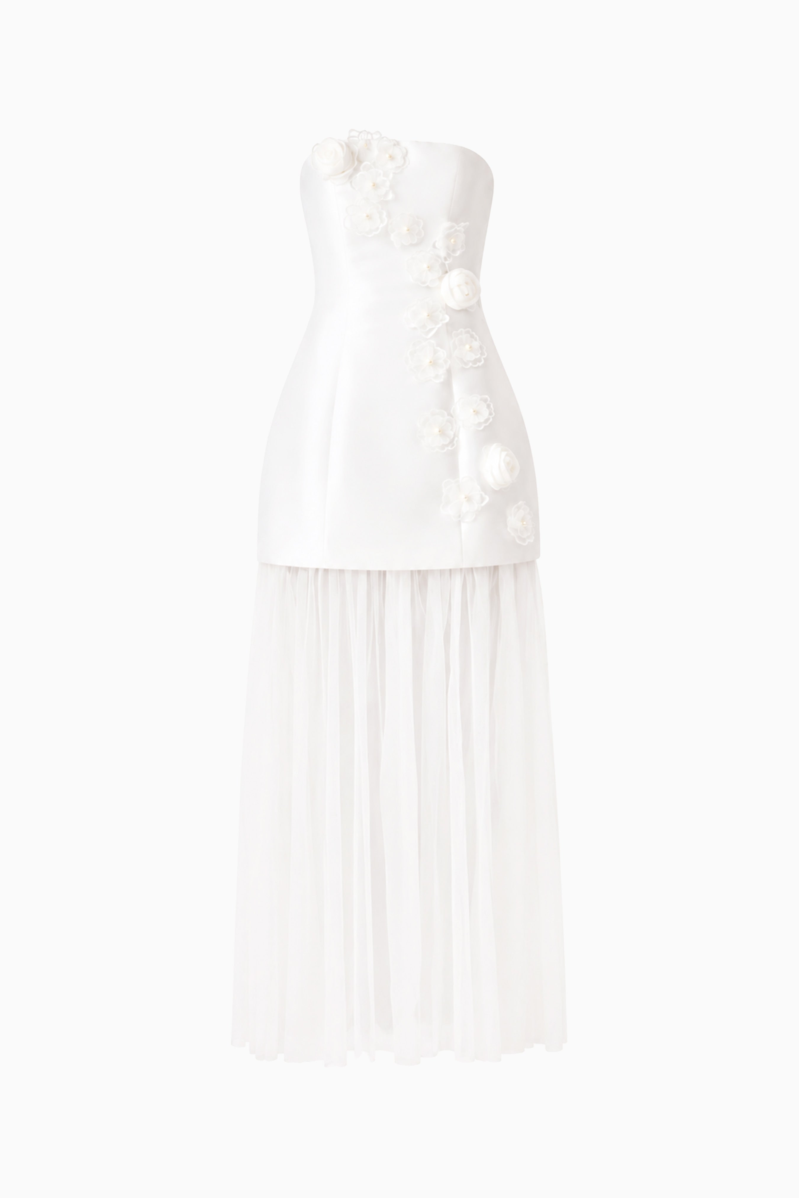 Oleander Strapless Maxi Dress In White
