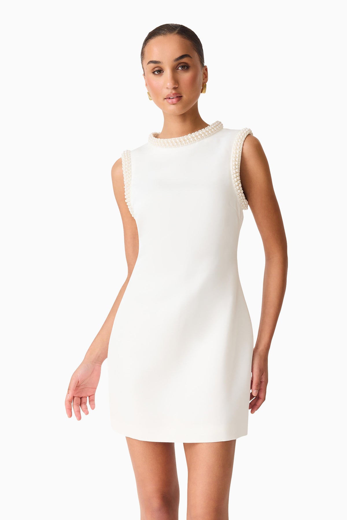 Sia Shift Mini Dress in White