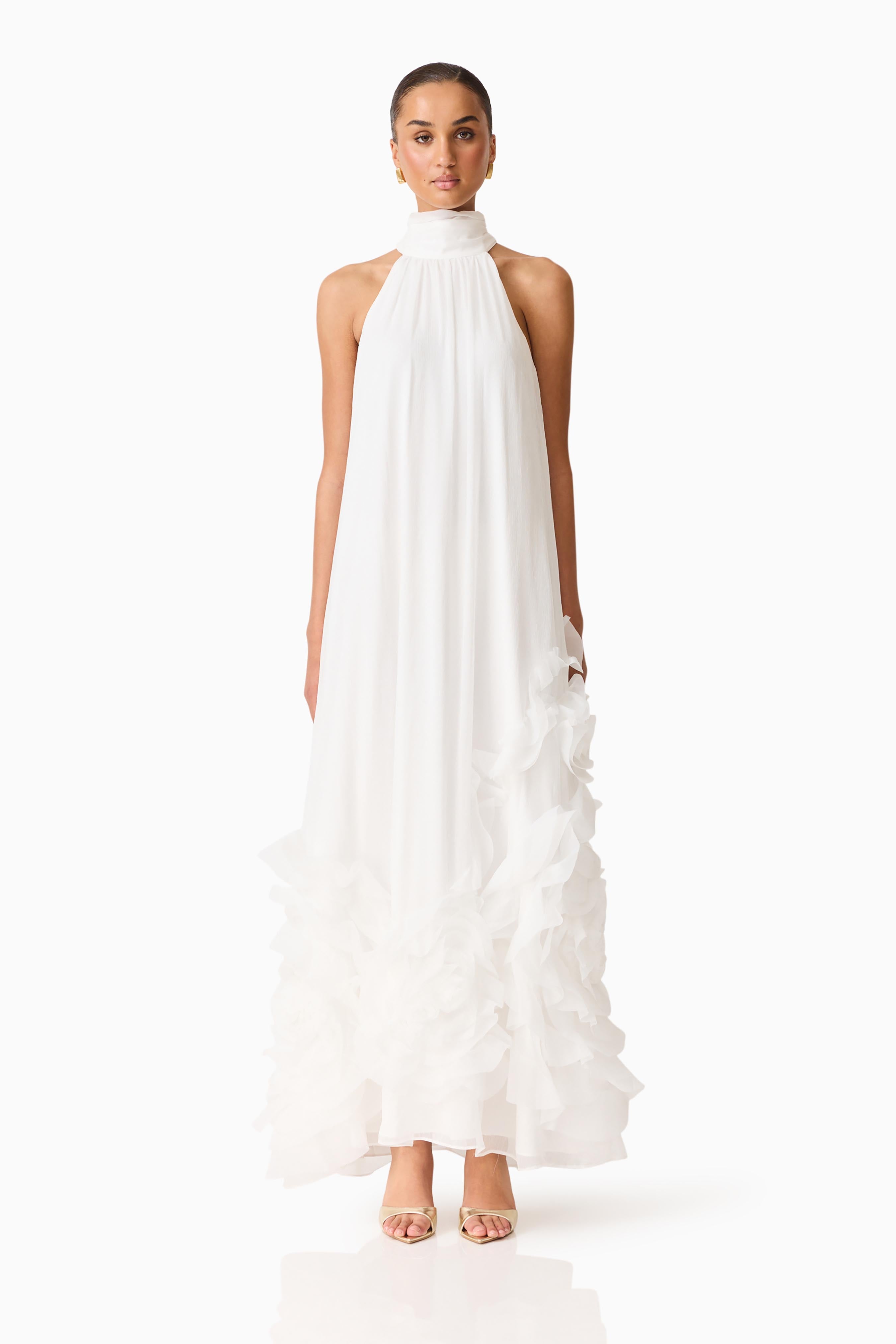 Evelin Halter Gown in White