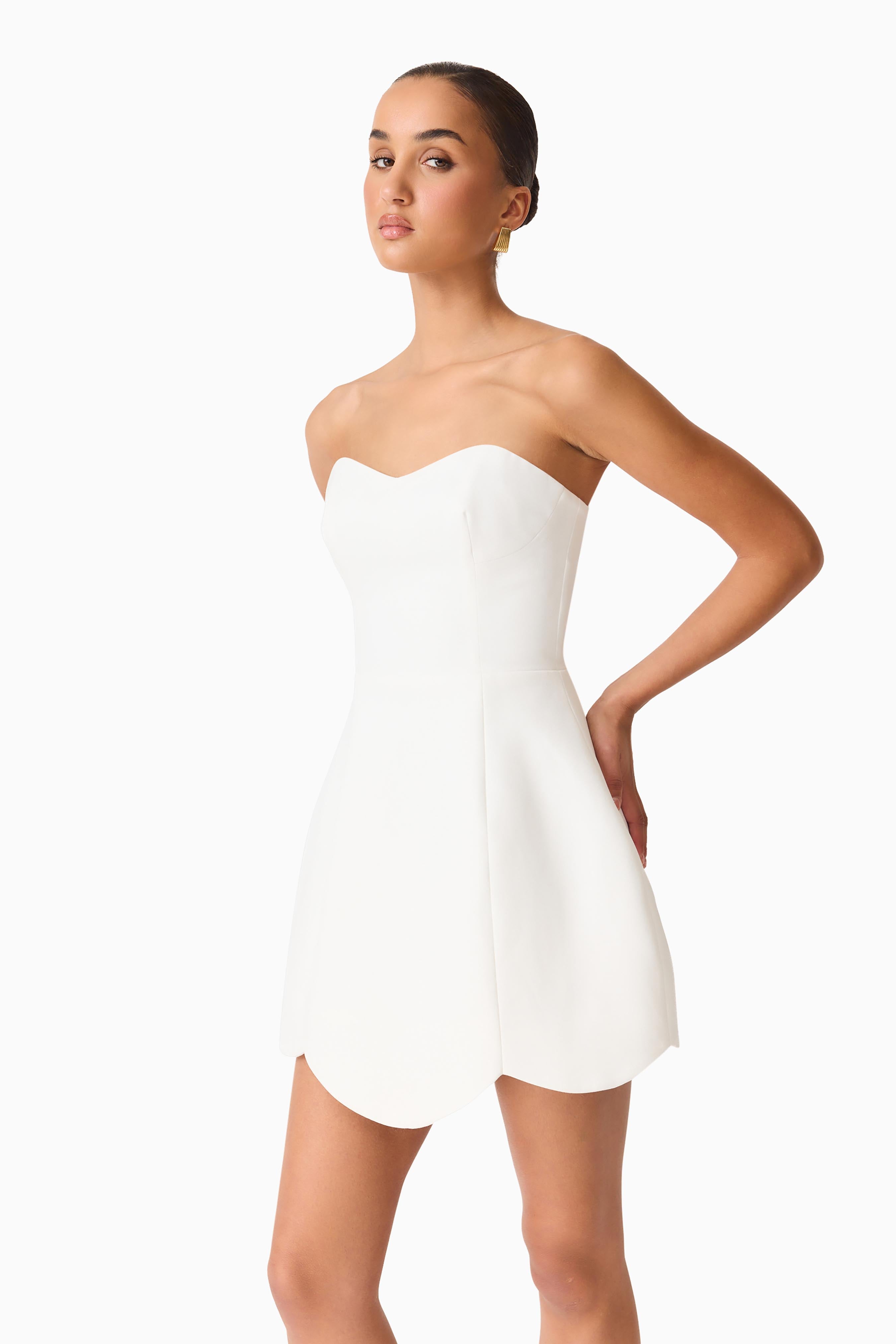 Noralyn Strapless Mini Dress in White