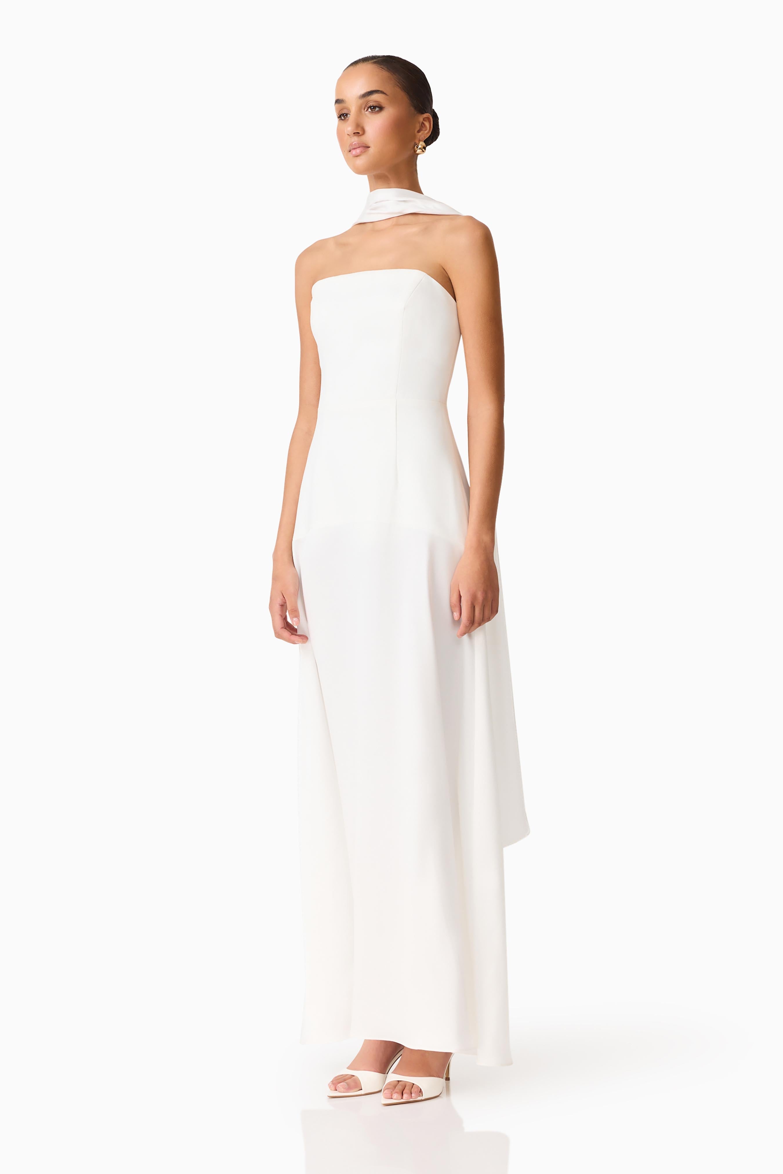 Noralyn Strapless Gown in White