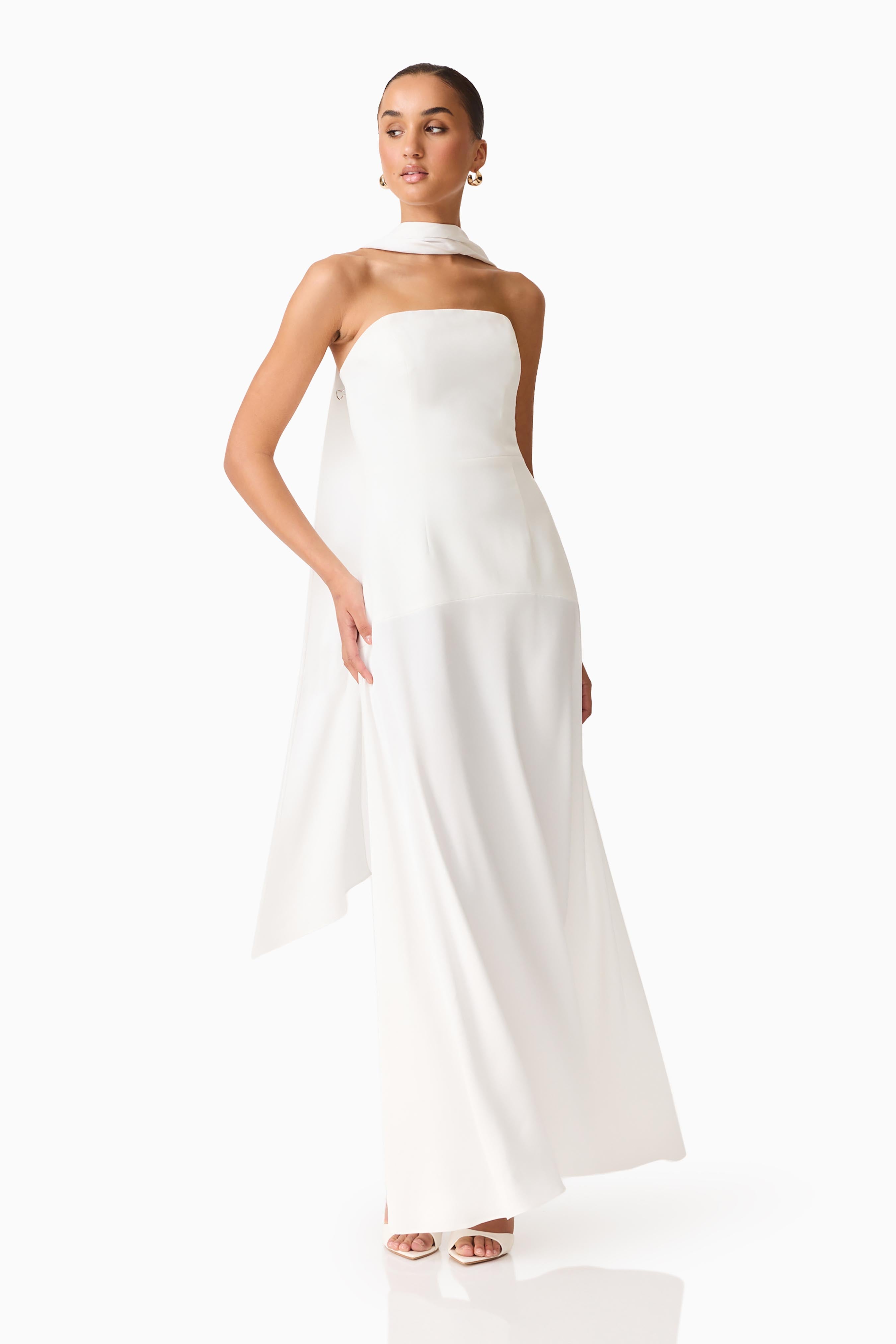 Noralyn Strapless Gown in White