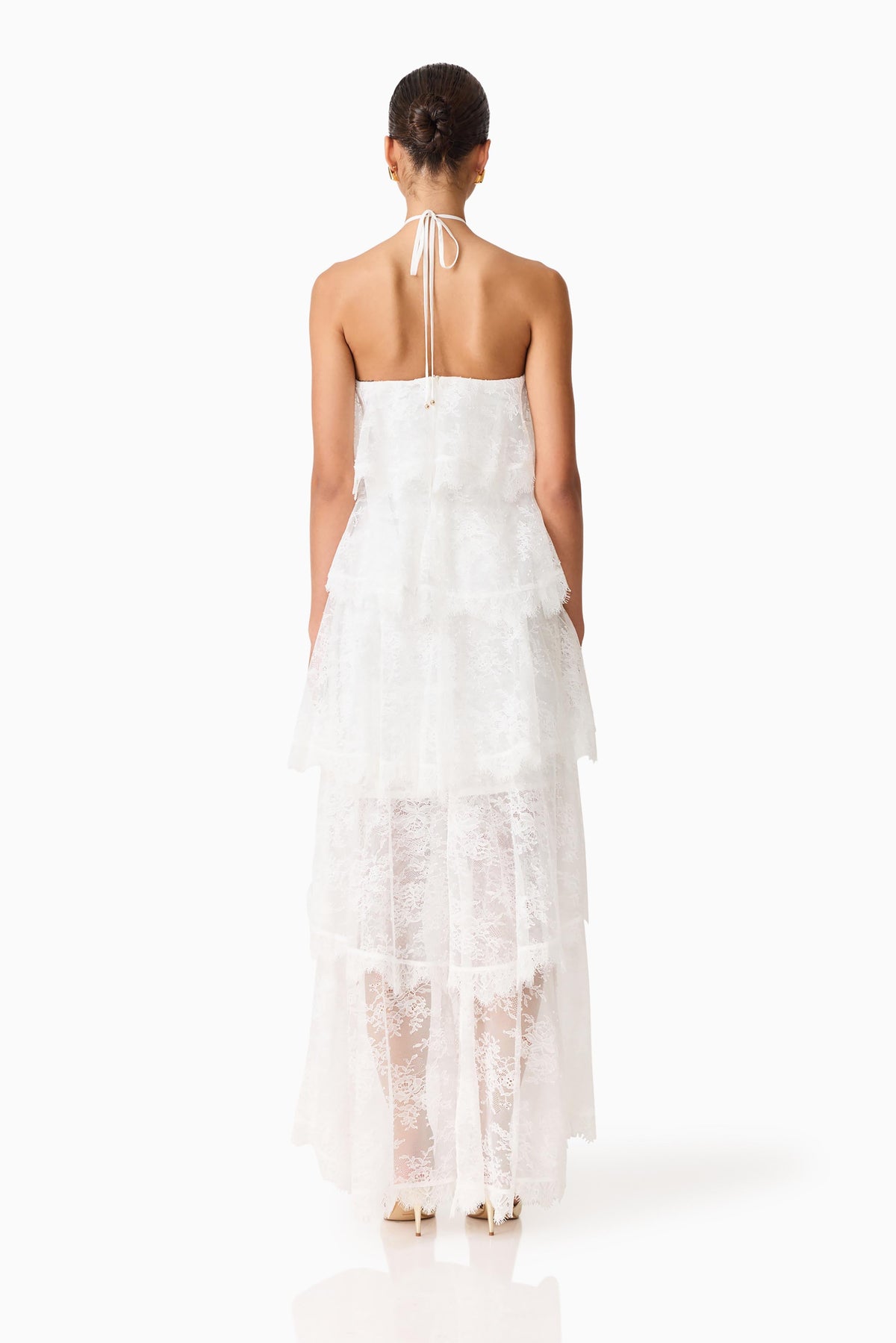 Evelin Lace Gown in White