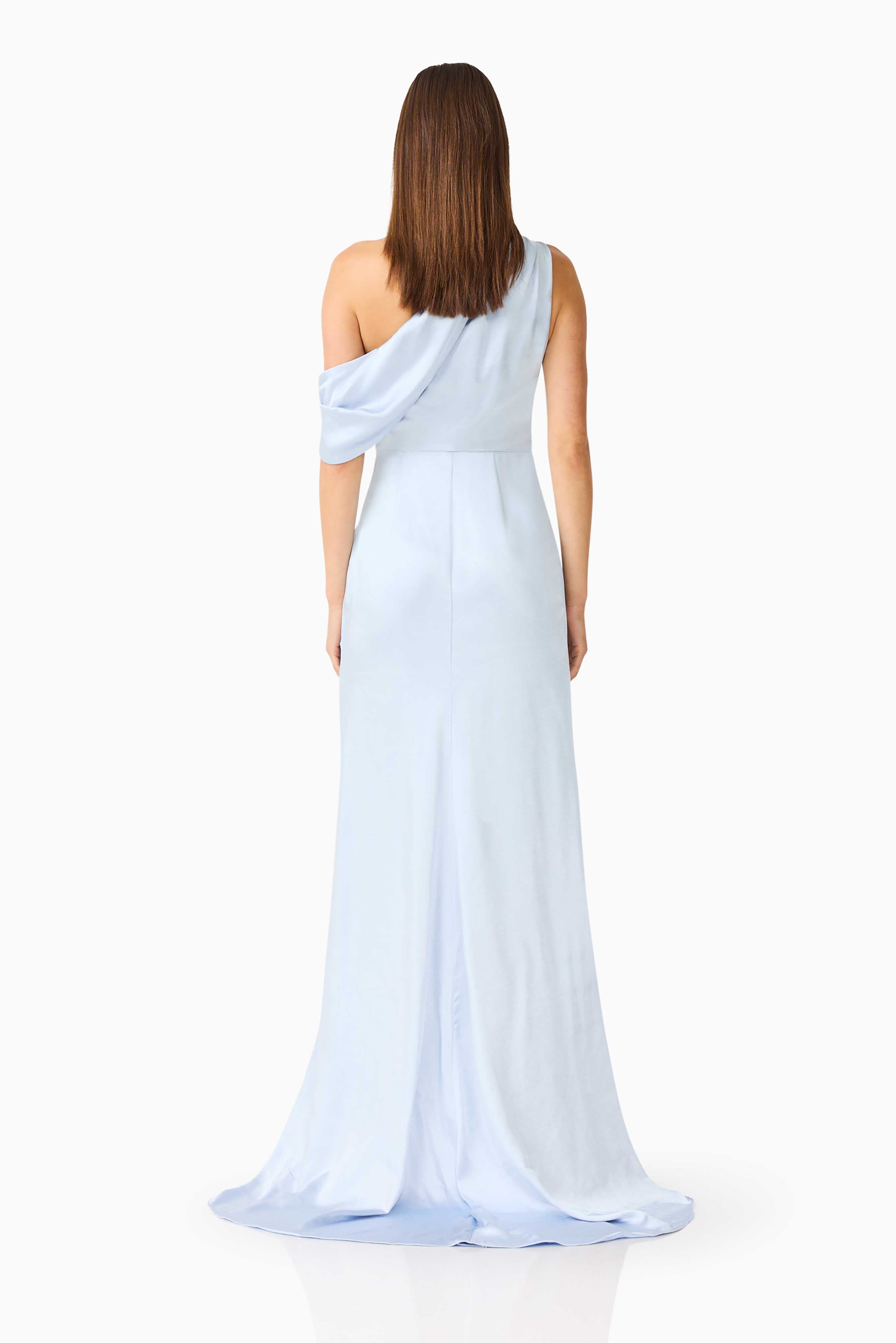 Isadora Off The Shoulder Gown in Pale Blue