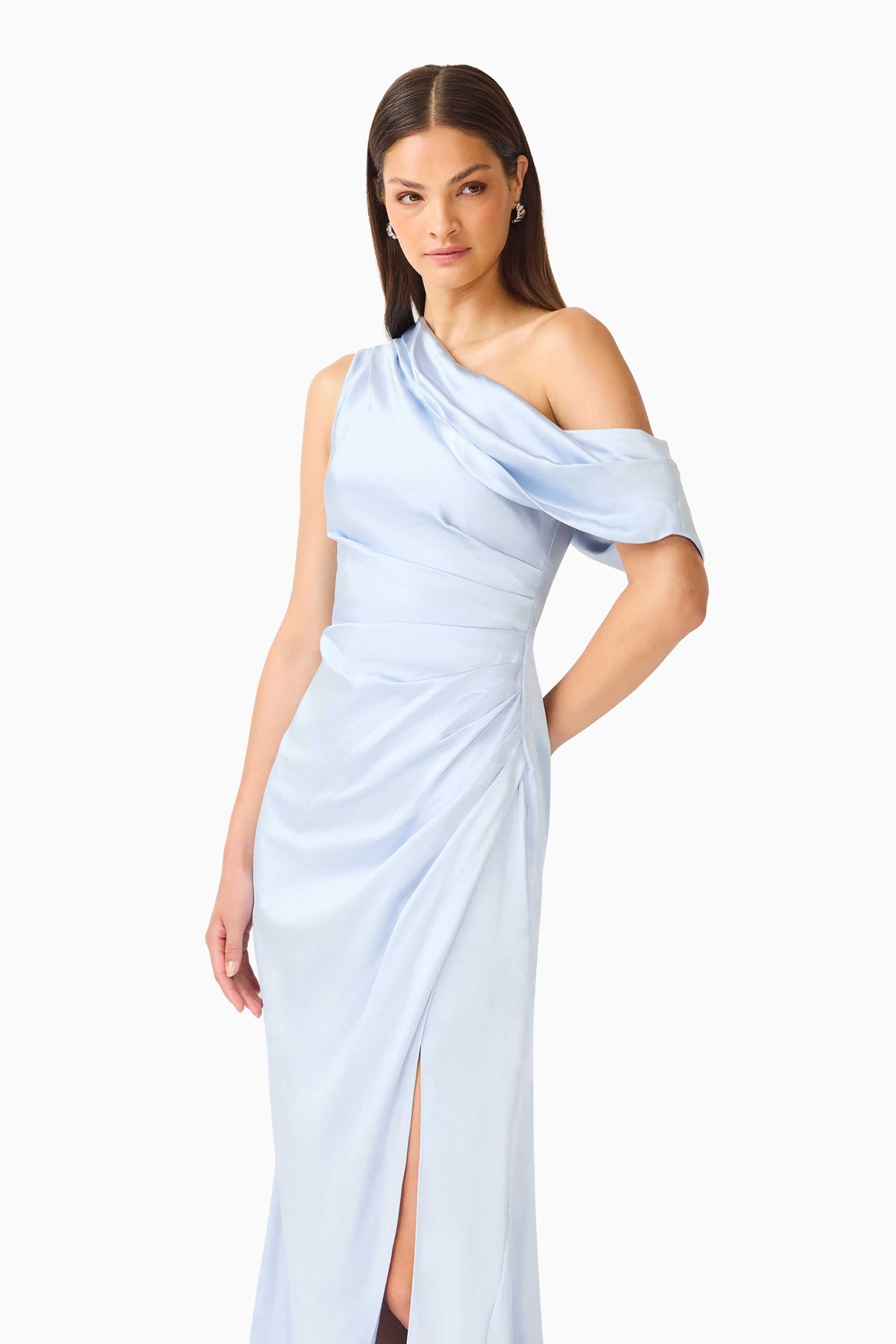Isadora Off The Shoulder Gown in Pale Blue