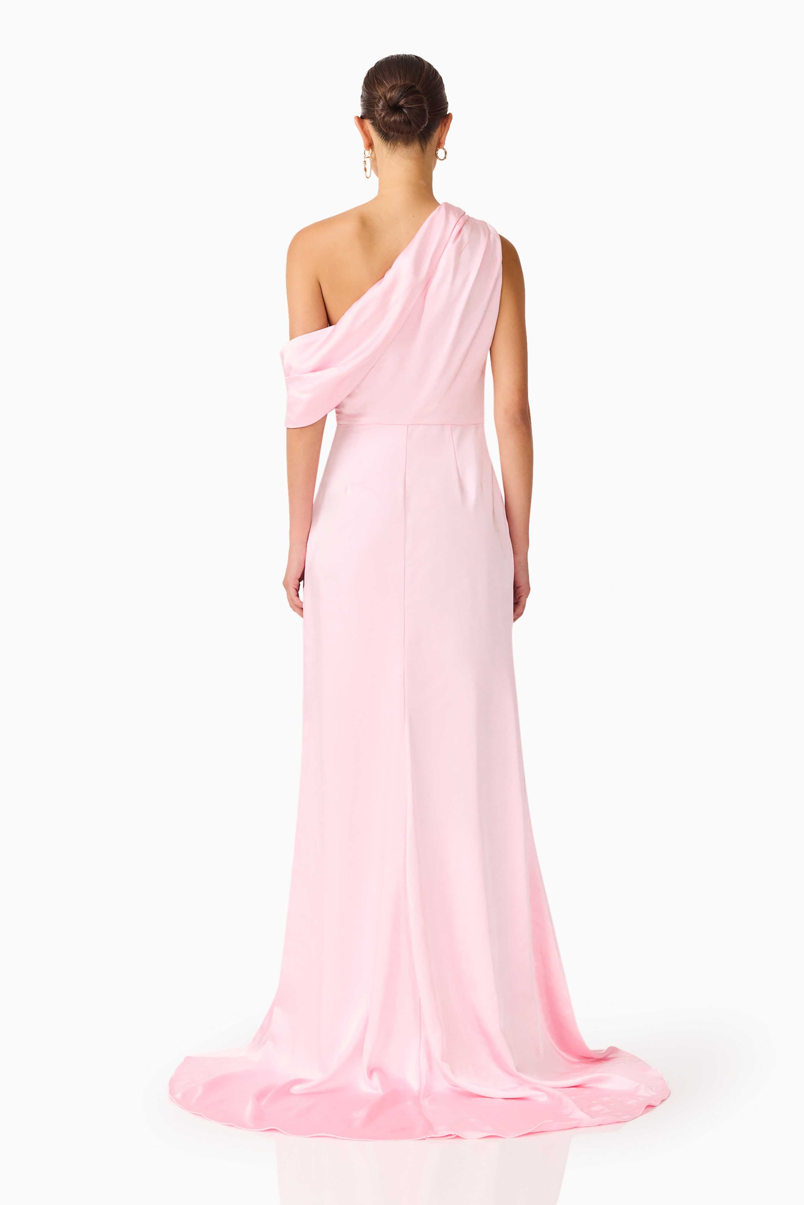 Isadora Off The Shoulder Gown in Pale Pink