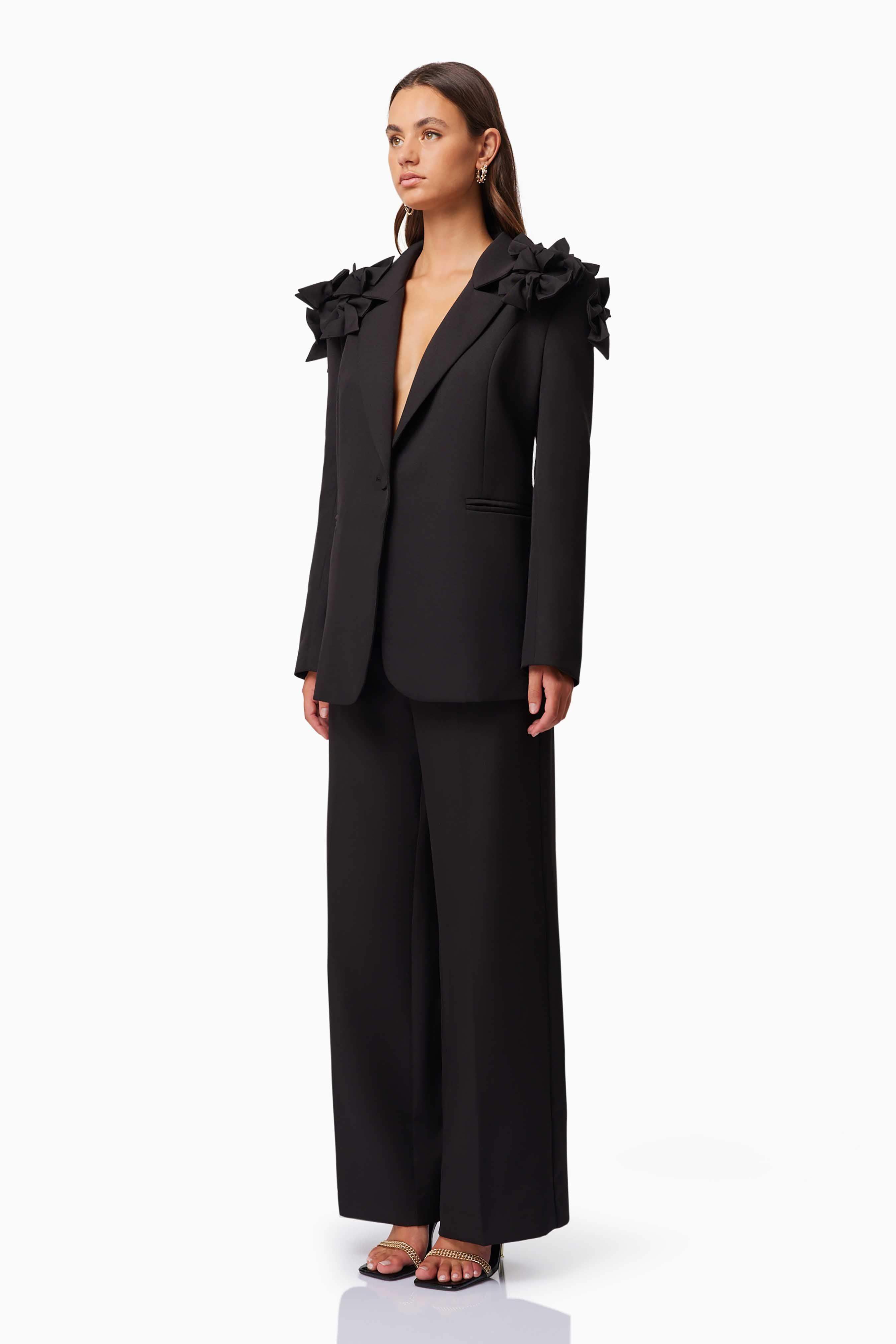 Kennedy Straight Leg Tailored Pants in Black
