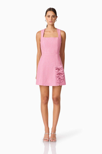 Alia A Line Mini Dress in Pink