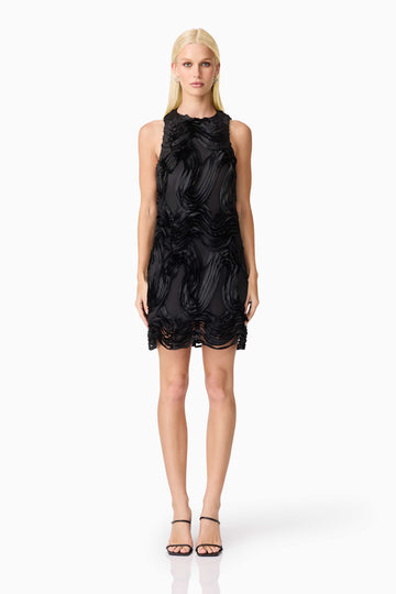 Asher Mini Shift Dress in Black