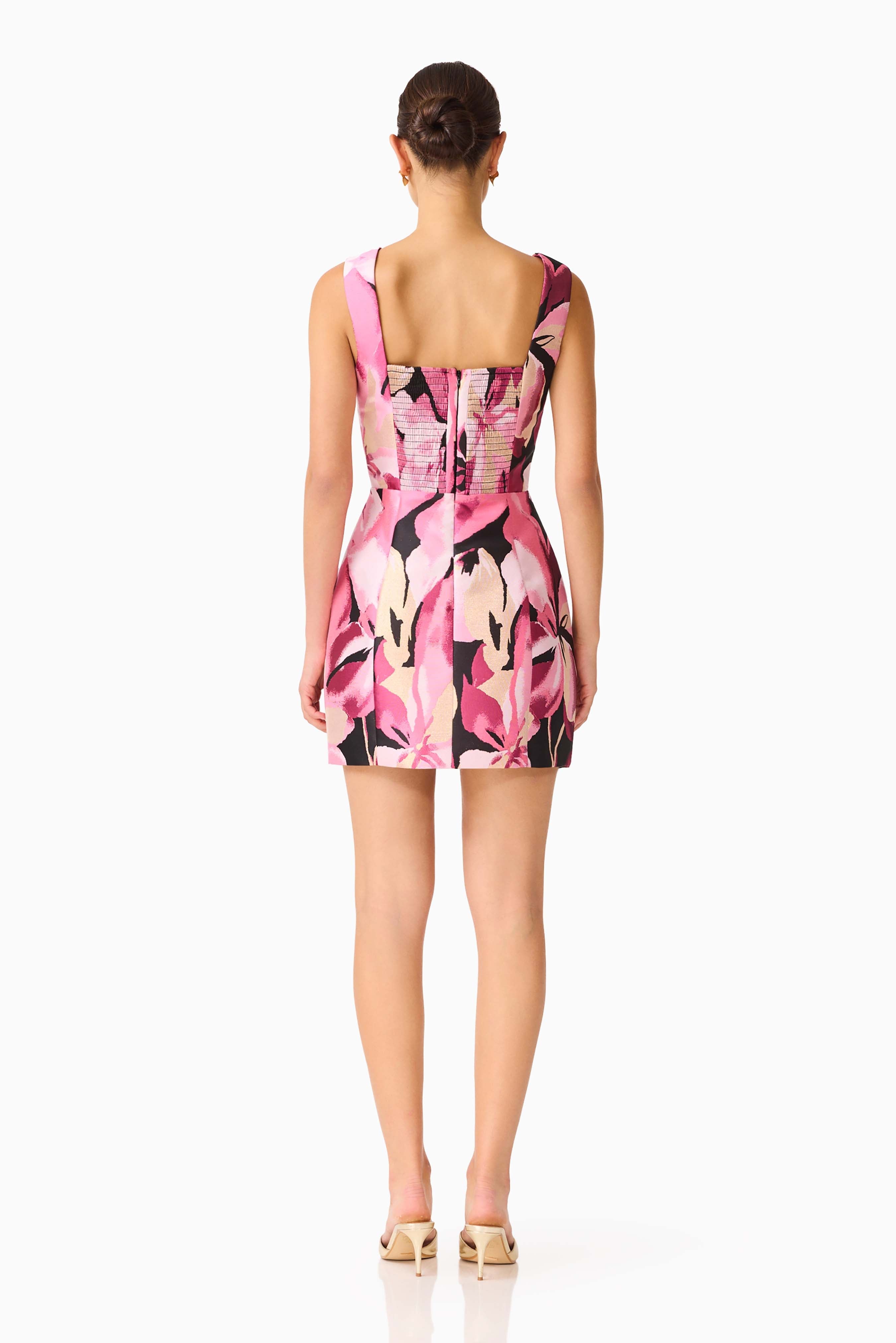 Lumiflora A-Line Mini Dress in Pink Floral