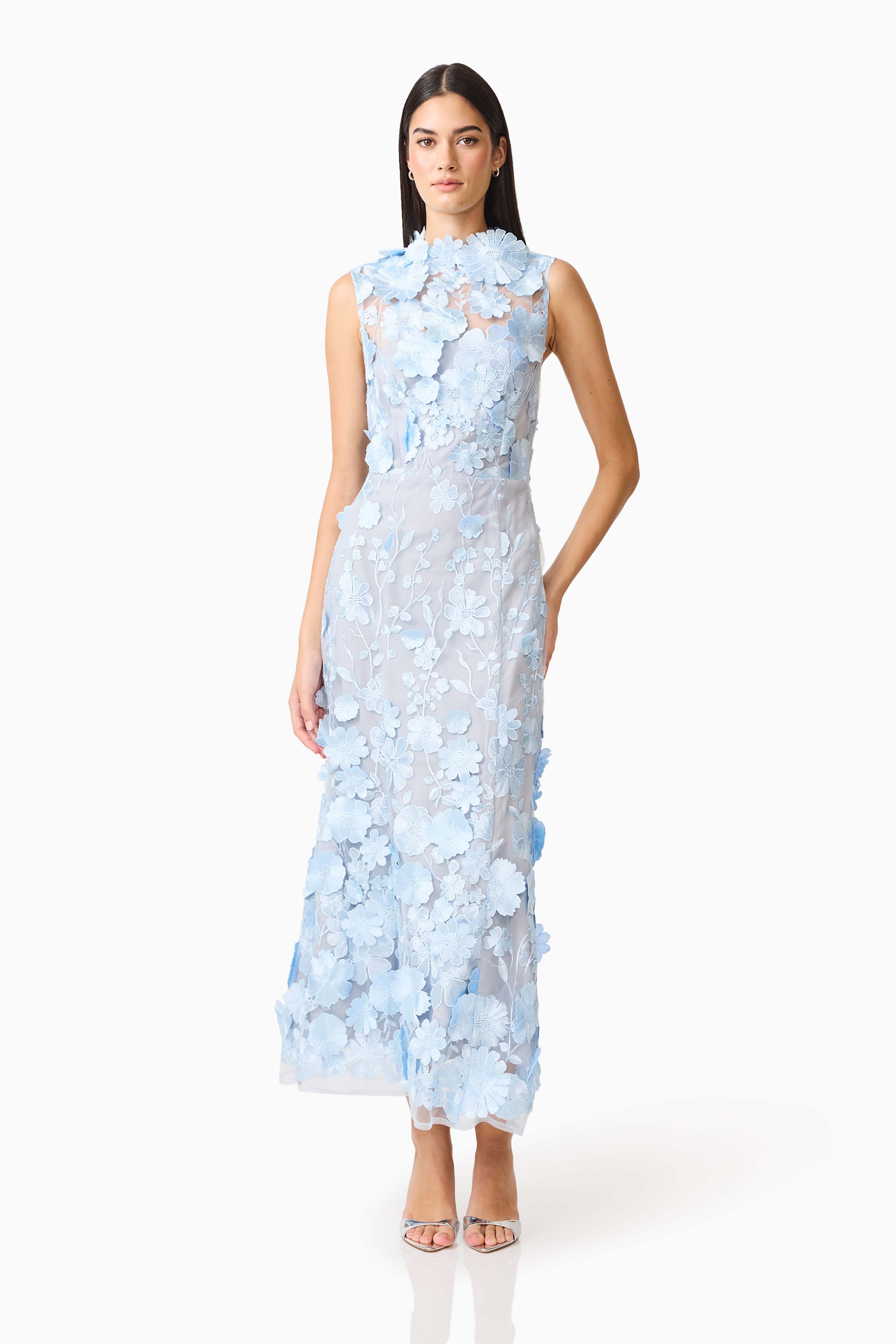 Selene Cocktail Midi Dress Blue