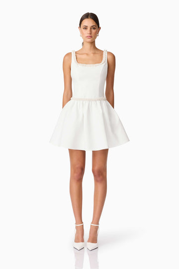 Rafaela A-Line Mini Dress in White