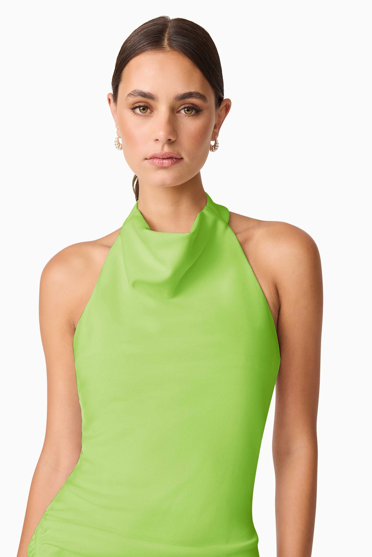 Nerissa Cowl Neck Maxi Dress in Green