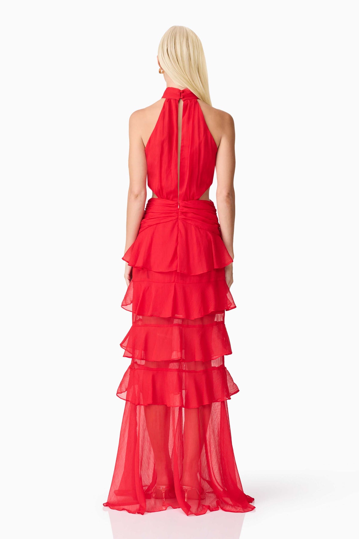 Lilja Halter Neck Maxi Dress in Red