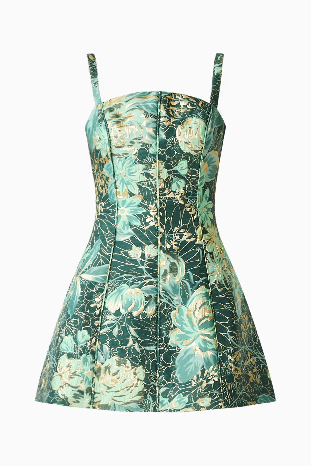Meliora Tulip Mini Dress in Green Floral