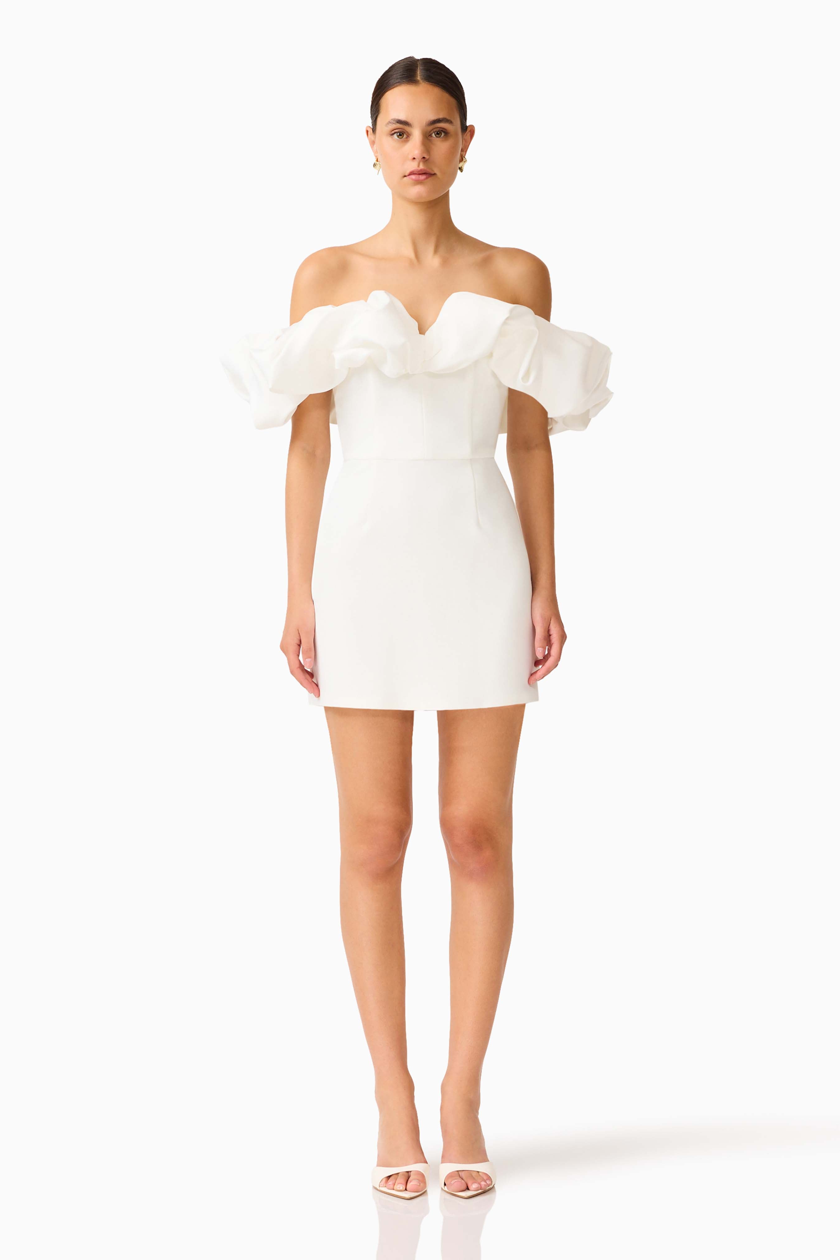Solae Tulip Mini Dress in White