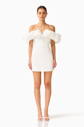 Solae Tulip Mini Dress in White