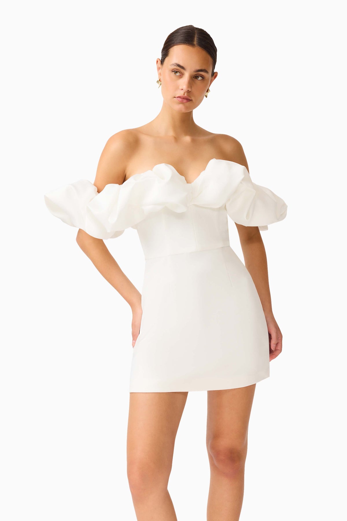 Solae Tulip Mini Dress in White