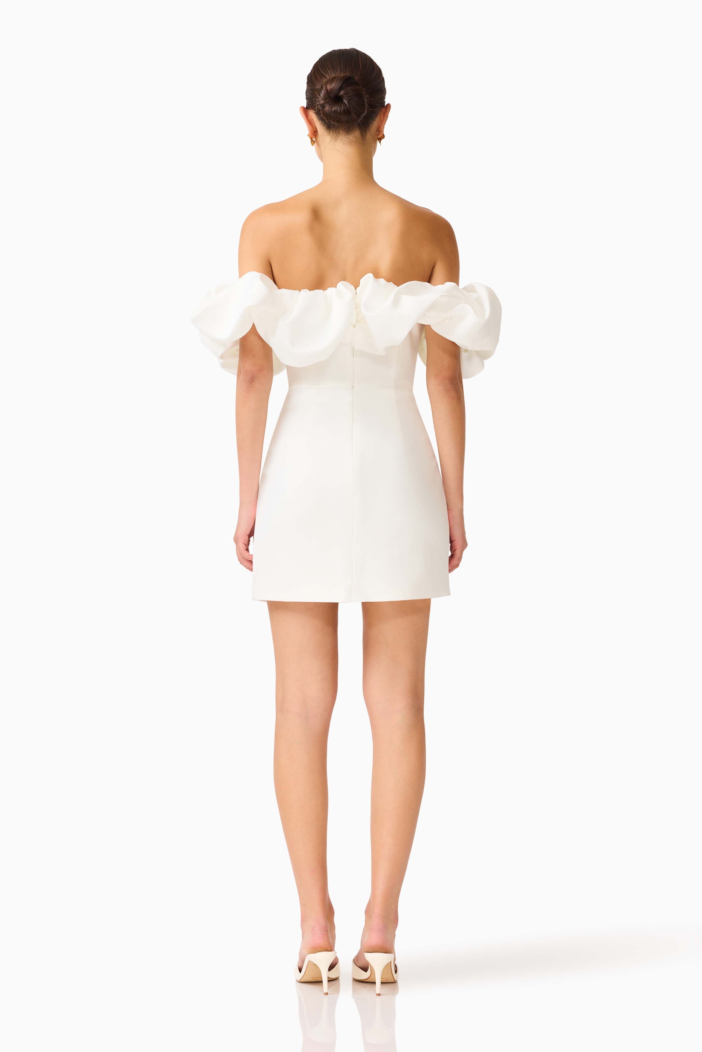 Solae Tulip Mini Dress in White