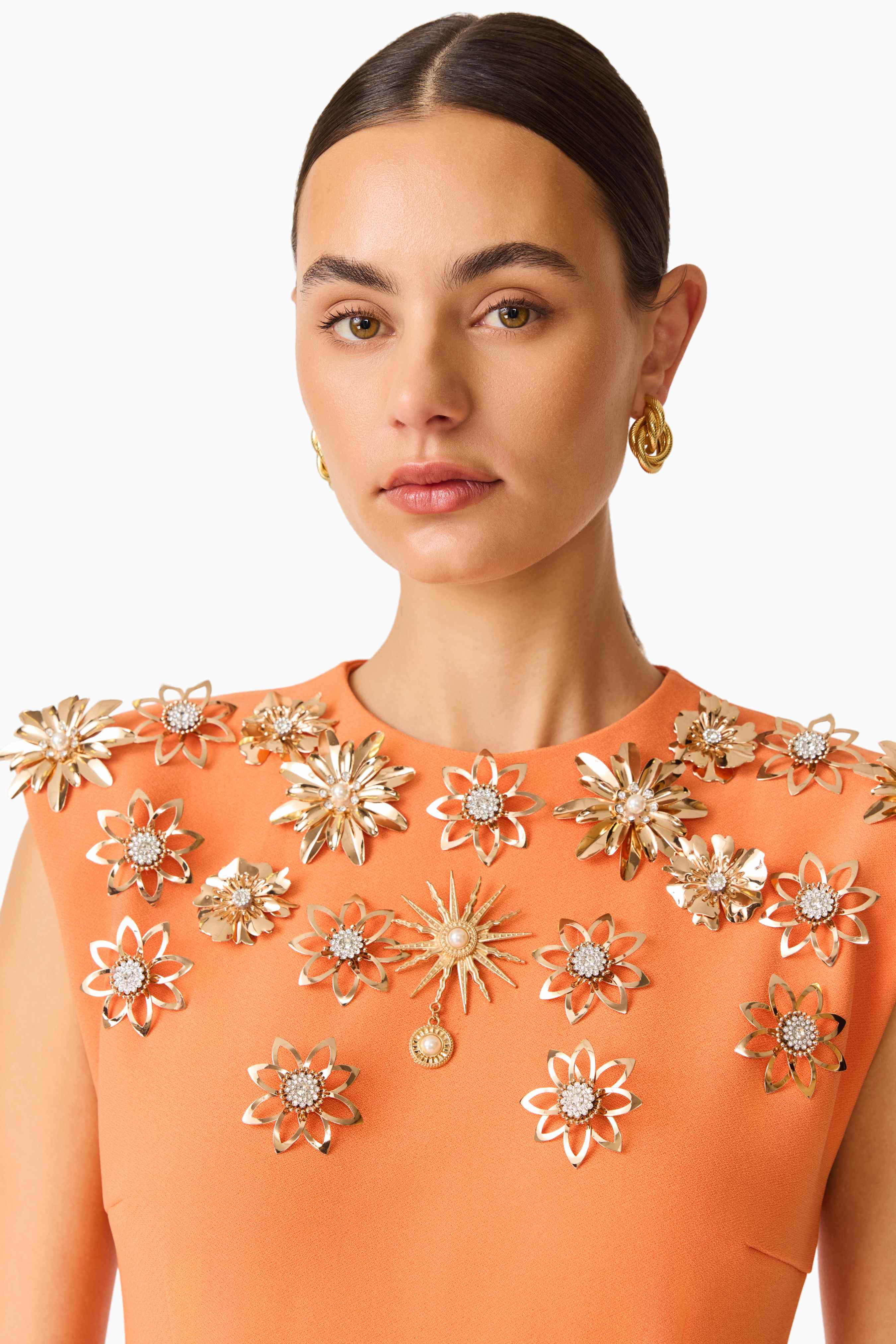 Solae Floral Mini Dress in Orange