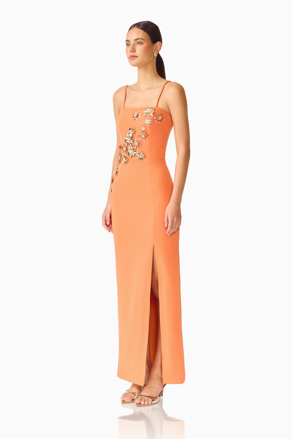 Solae Column Gown in Orange