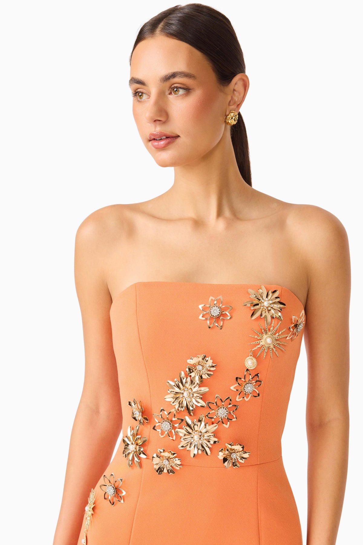 Solae Column Gown in Orange