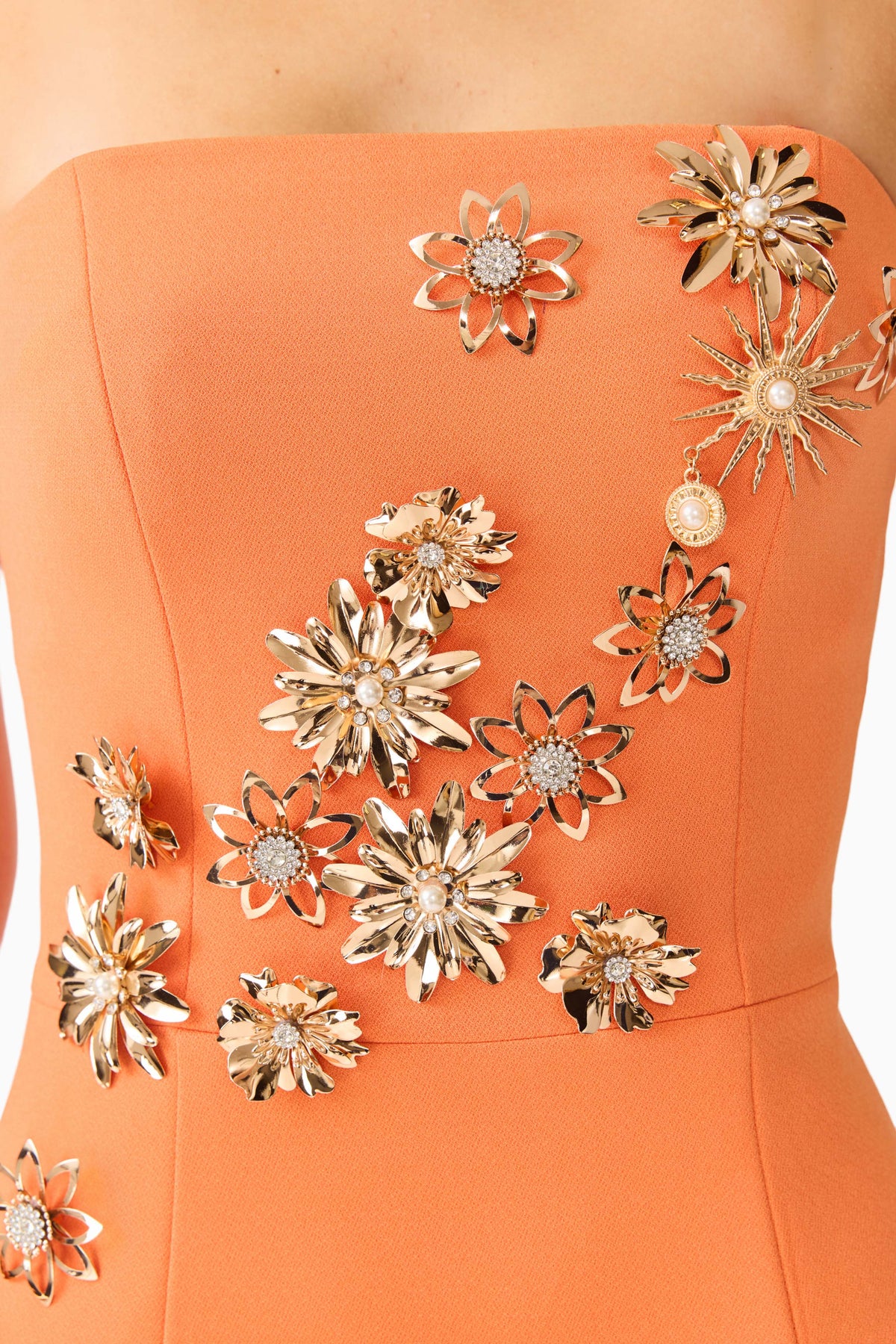 Solae Column Gown in Orange