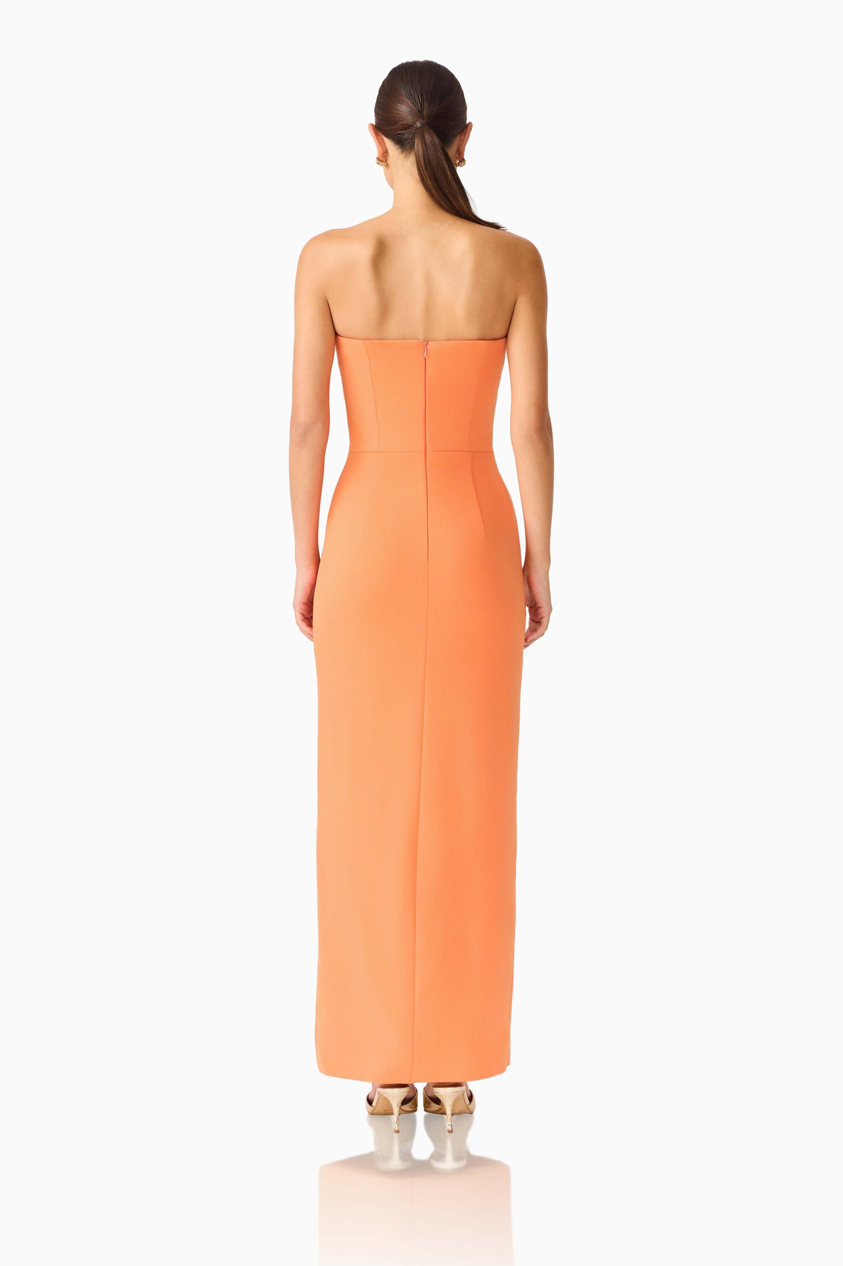 Solae Column Gown in Orange