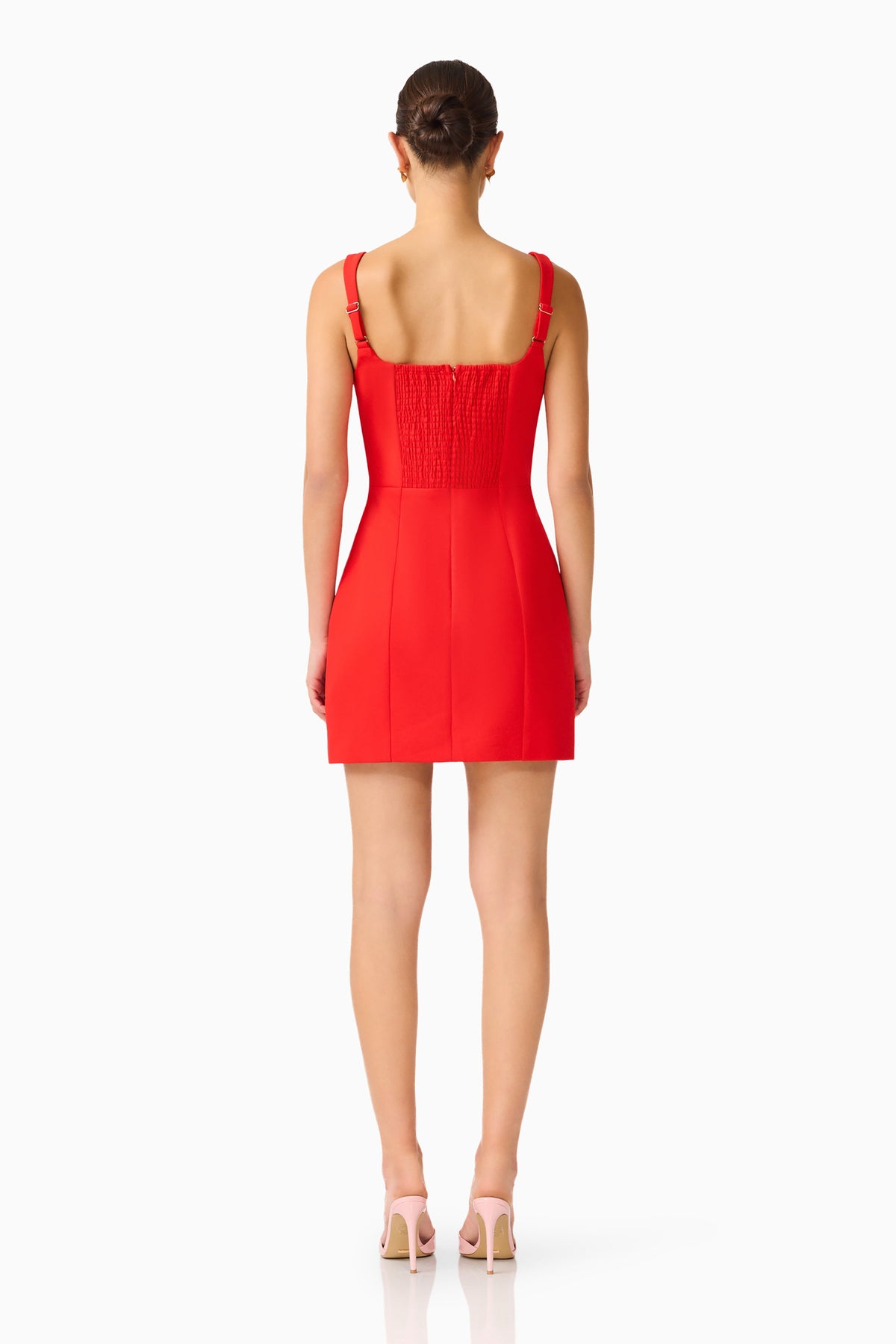 Fleurisca Embroidered Party Mini Dress in Scarlet Red