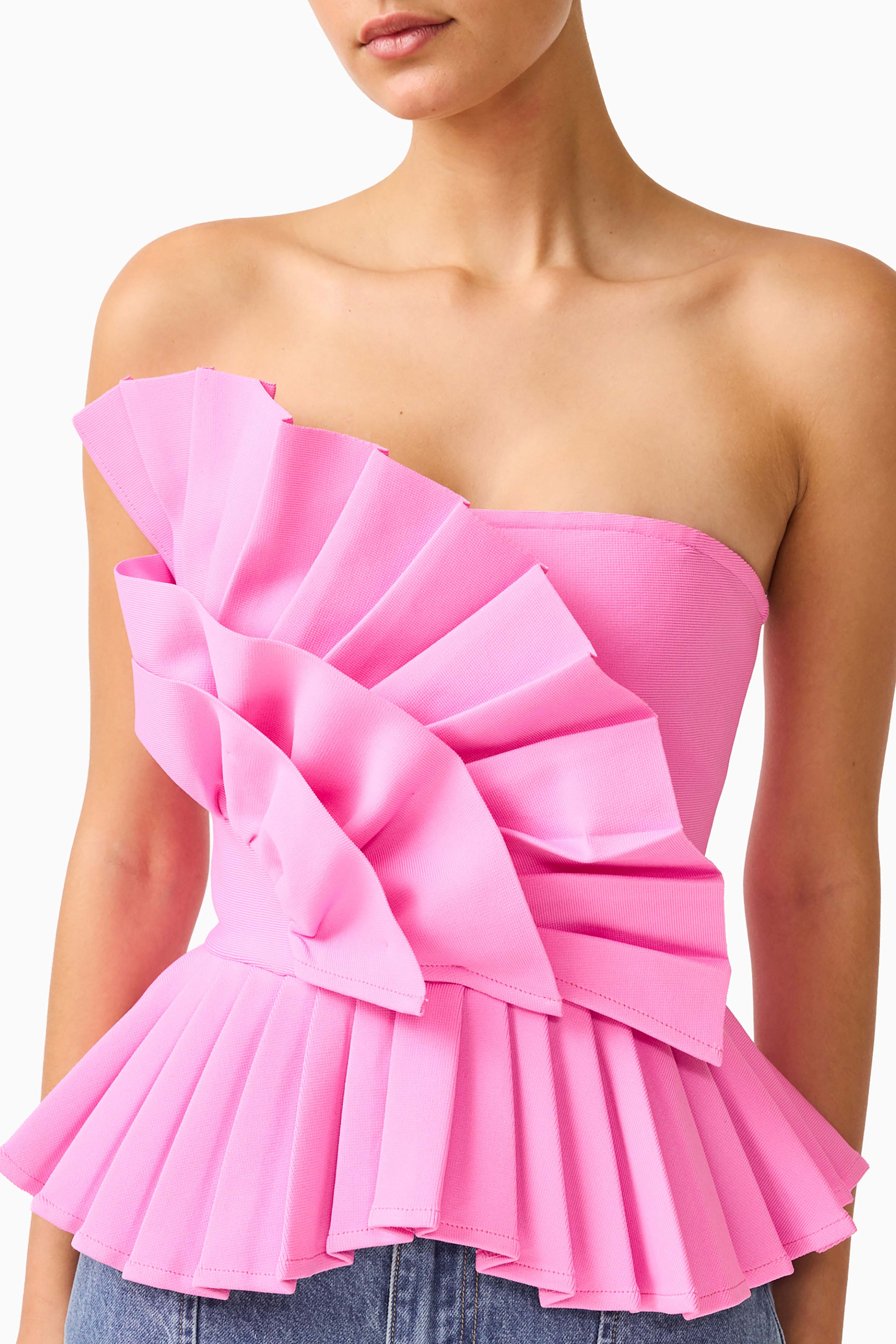 Orelia Pleated Top in Candy Pink
