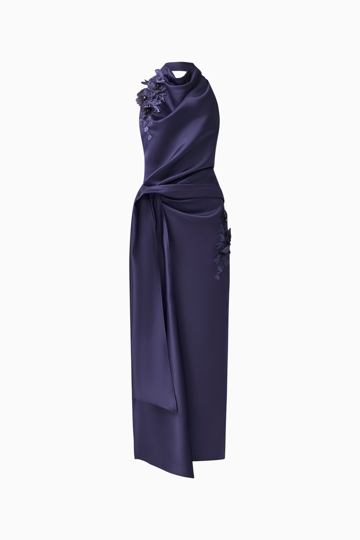 Florea Halter Gown in Navy
