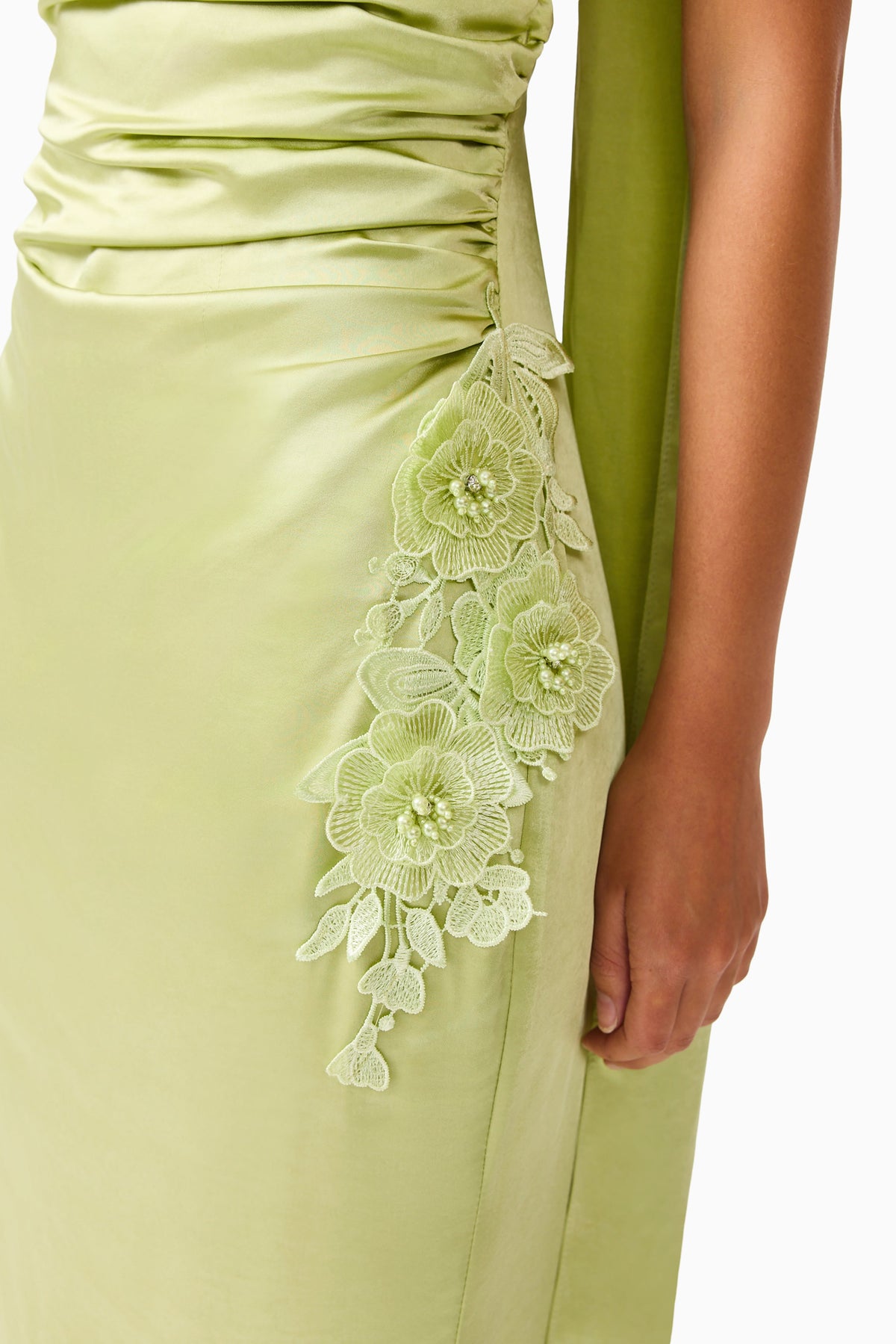 Florea Scarf Gown in Pistachio Green