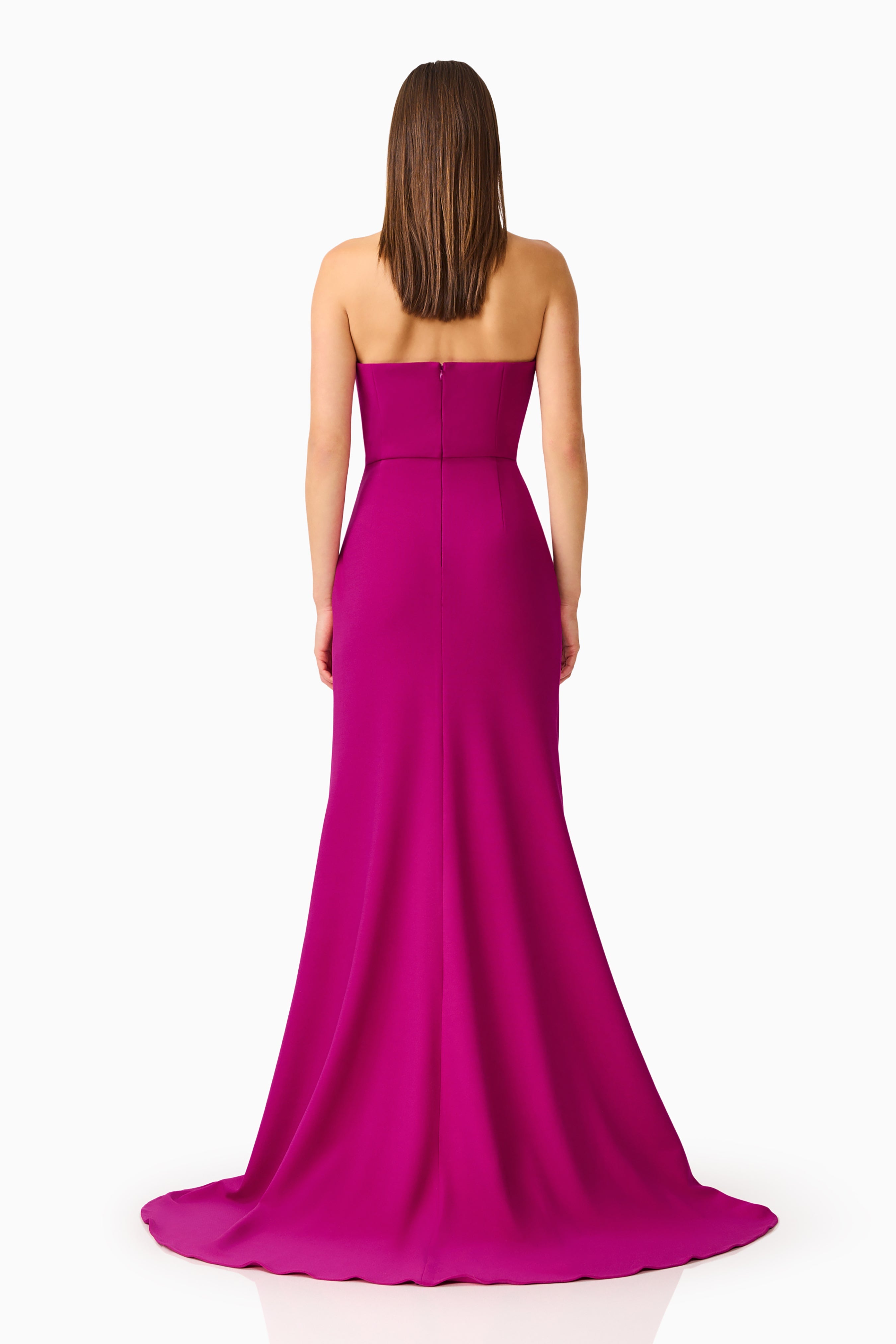 Dahlira Asymmetrical Gown in Orchid Pink