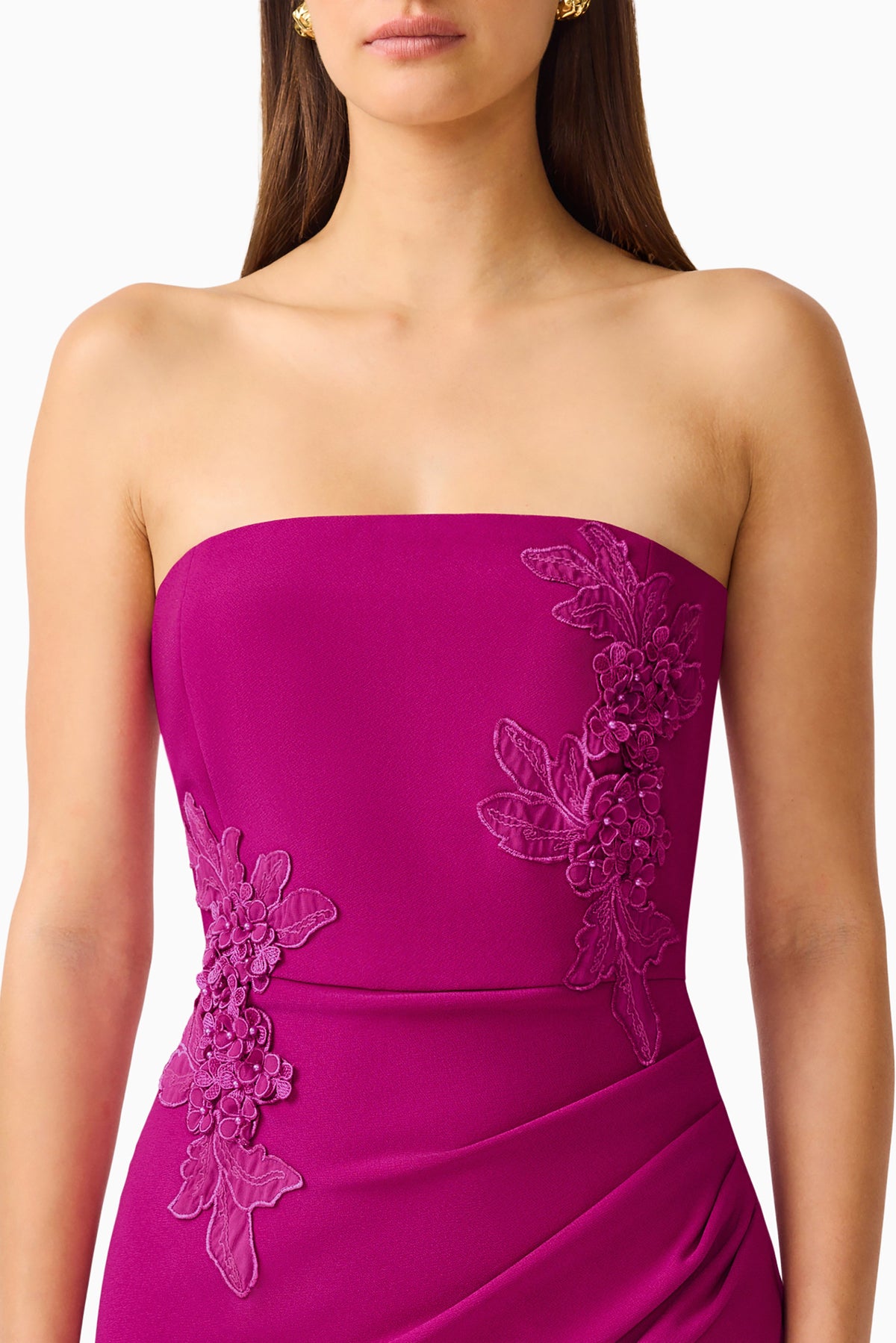 Dahlira Asymmetrical Gown in Orchid Pink
