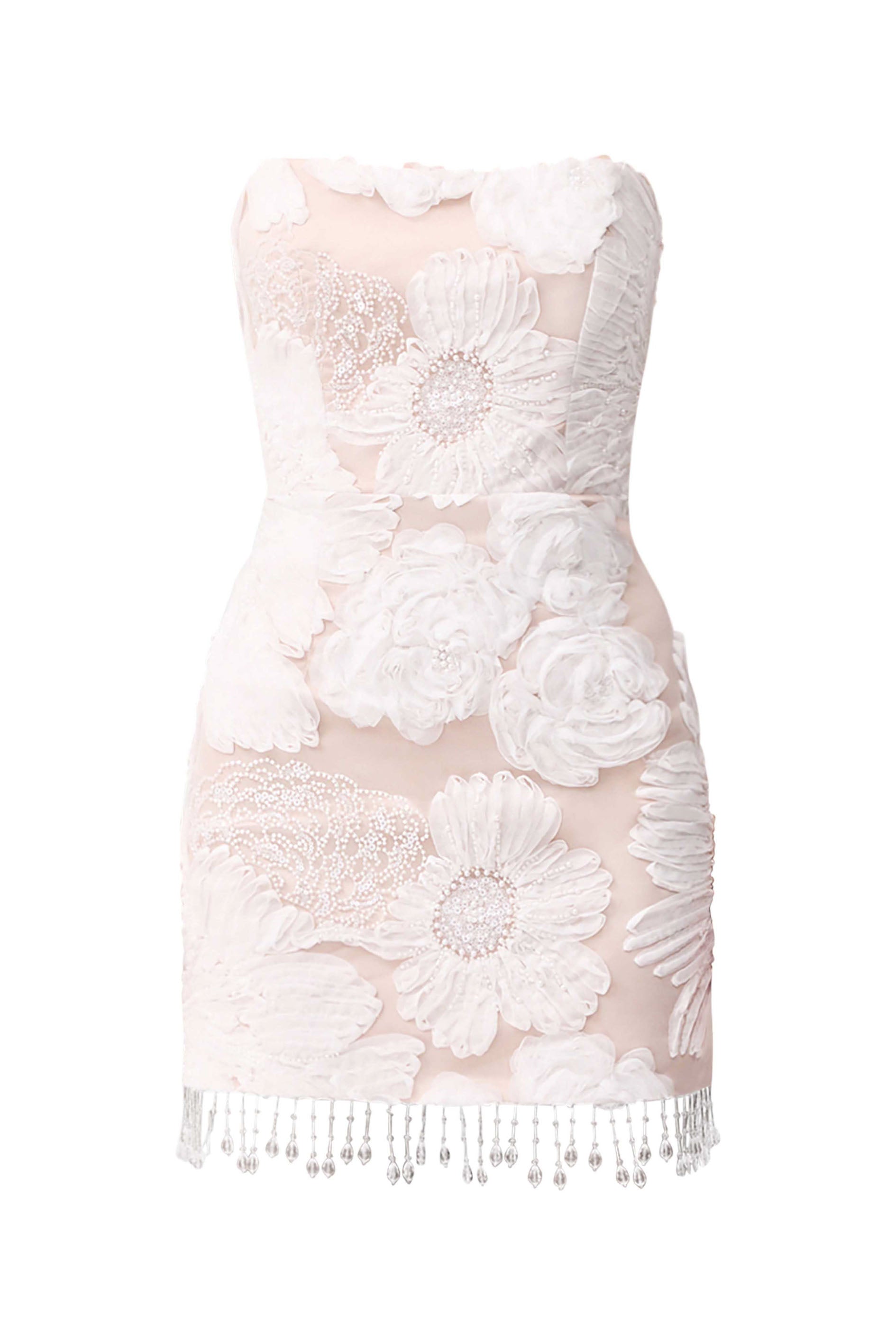 Roxana Strapless Mini Dress in White
