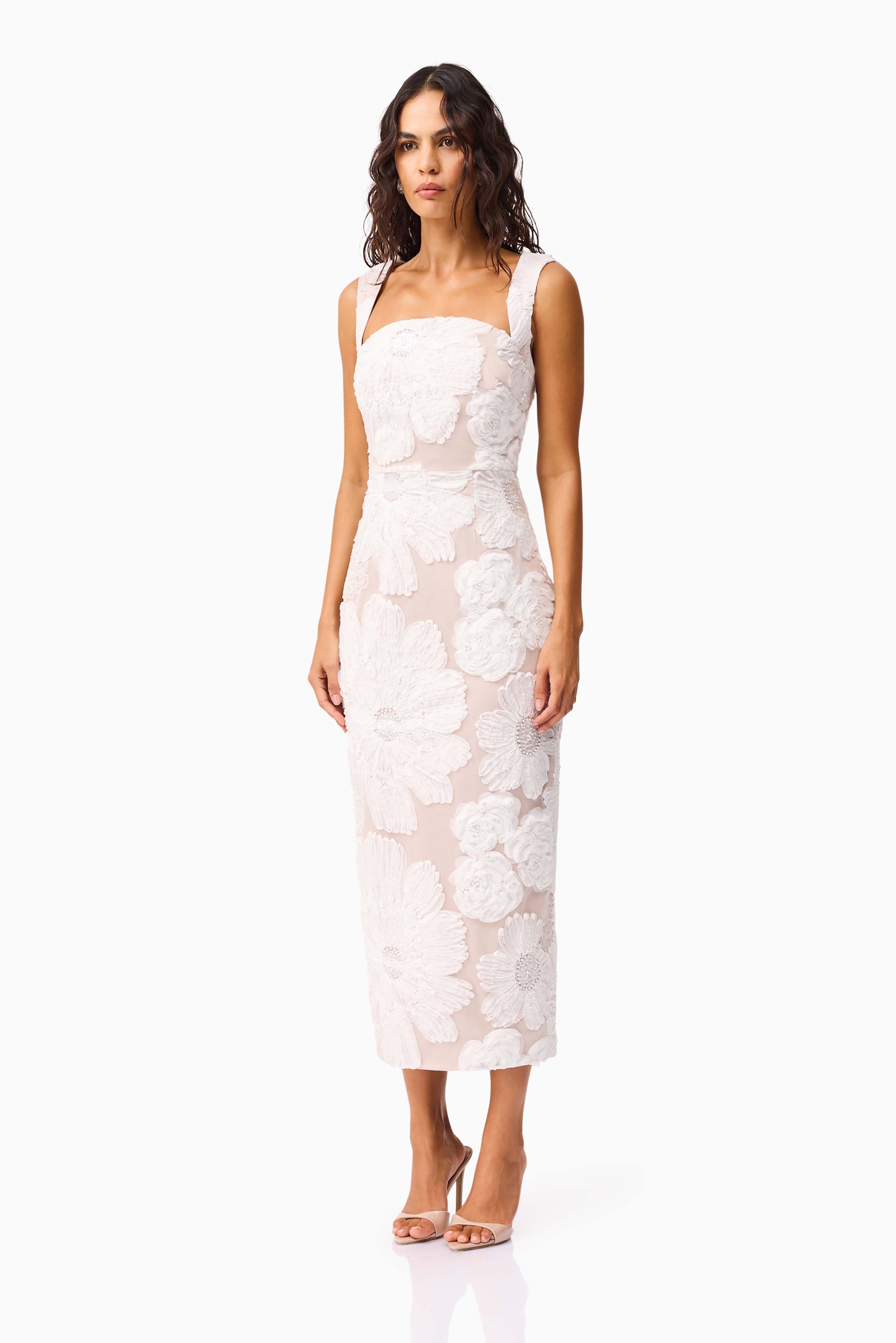 Roxana Midi Dress in White