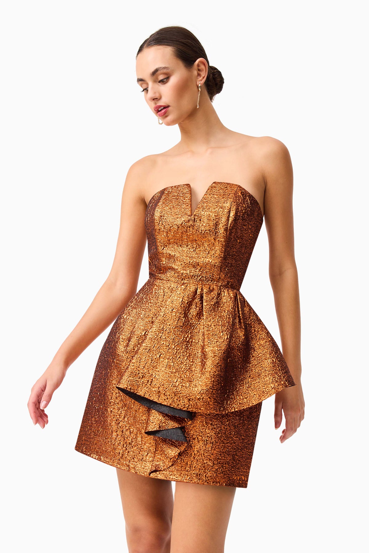 Sapphira Strapless Mini Dress in Orange