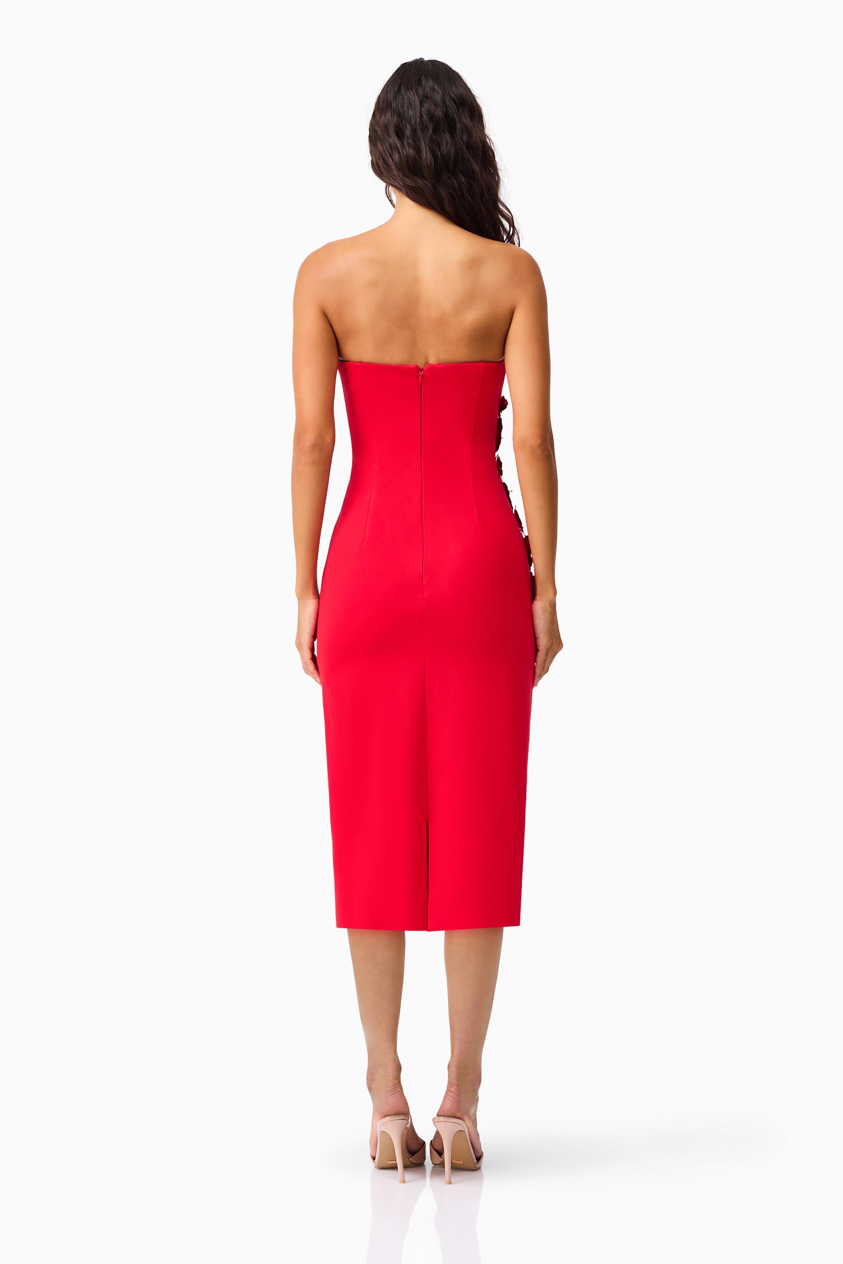 Yasmine Strapless Maxi Dress in Red