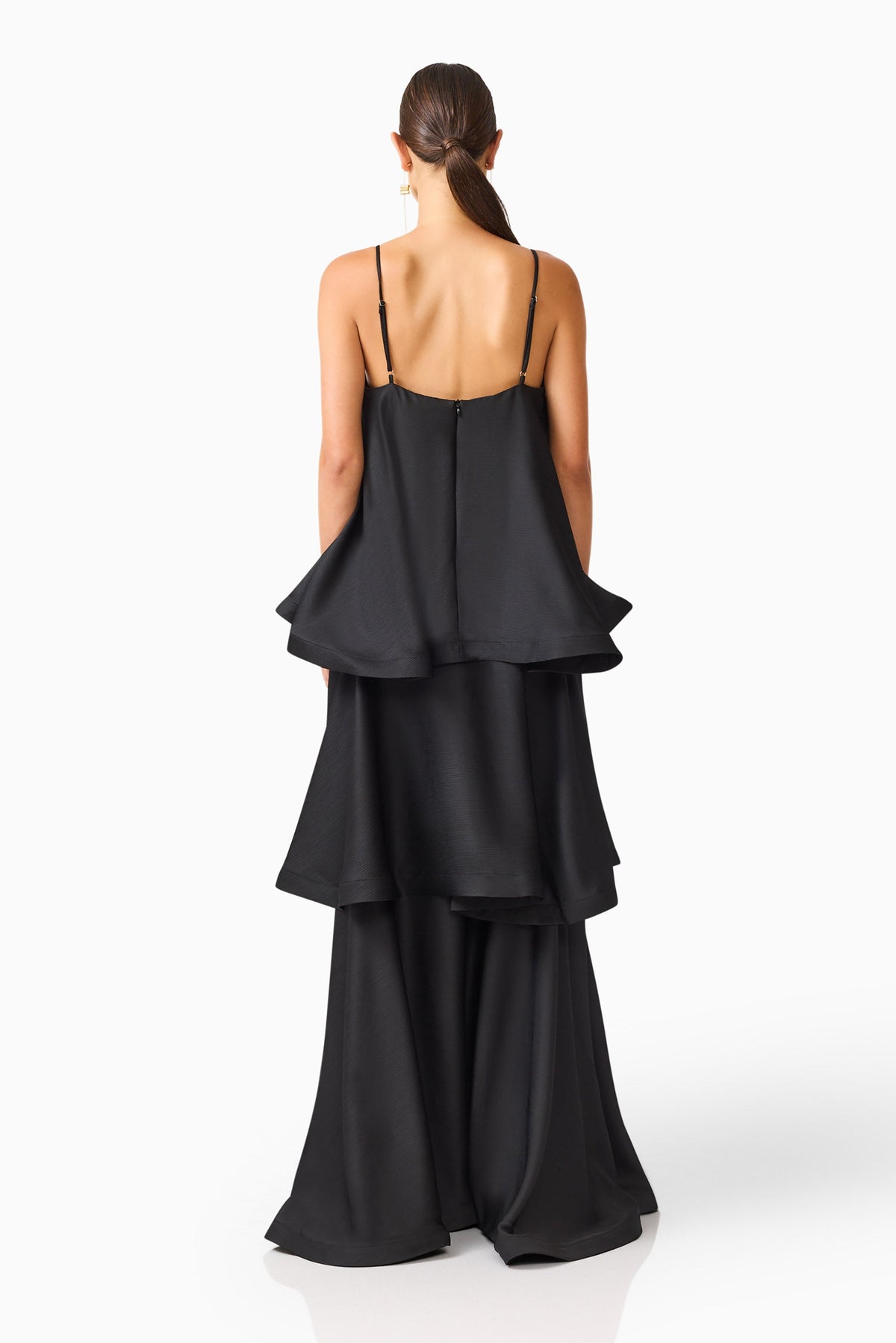 Tilly Tiered Maxi Dress in Black