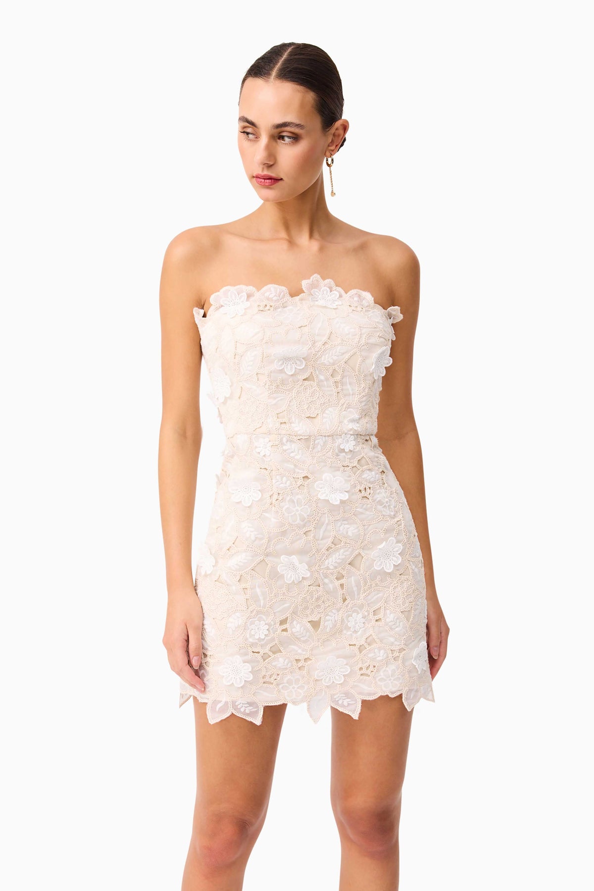 Sienna Strapless Mini Dress in Cream