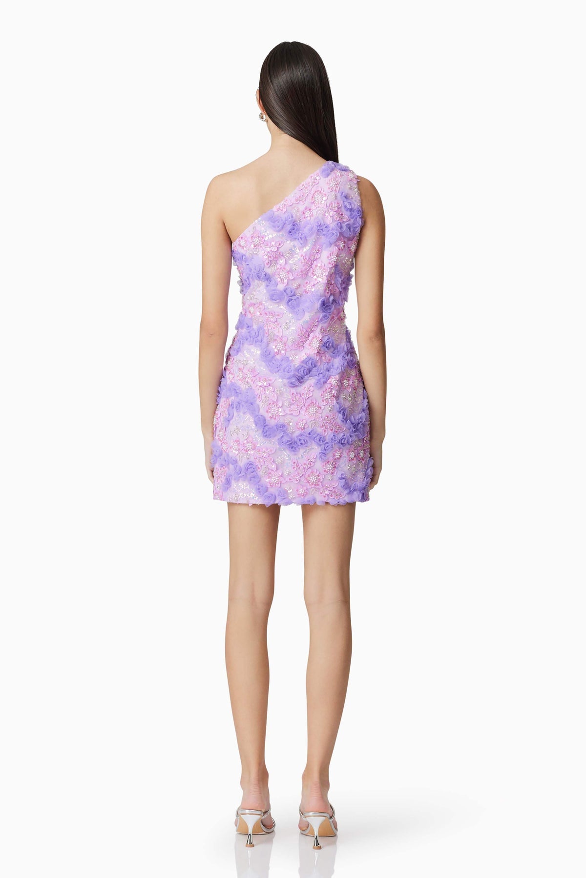 Vonni One Shoulder Mini Dress in Purple