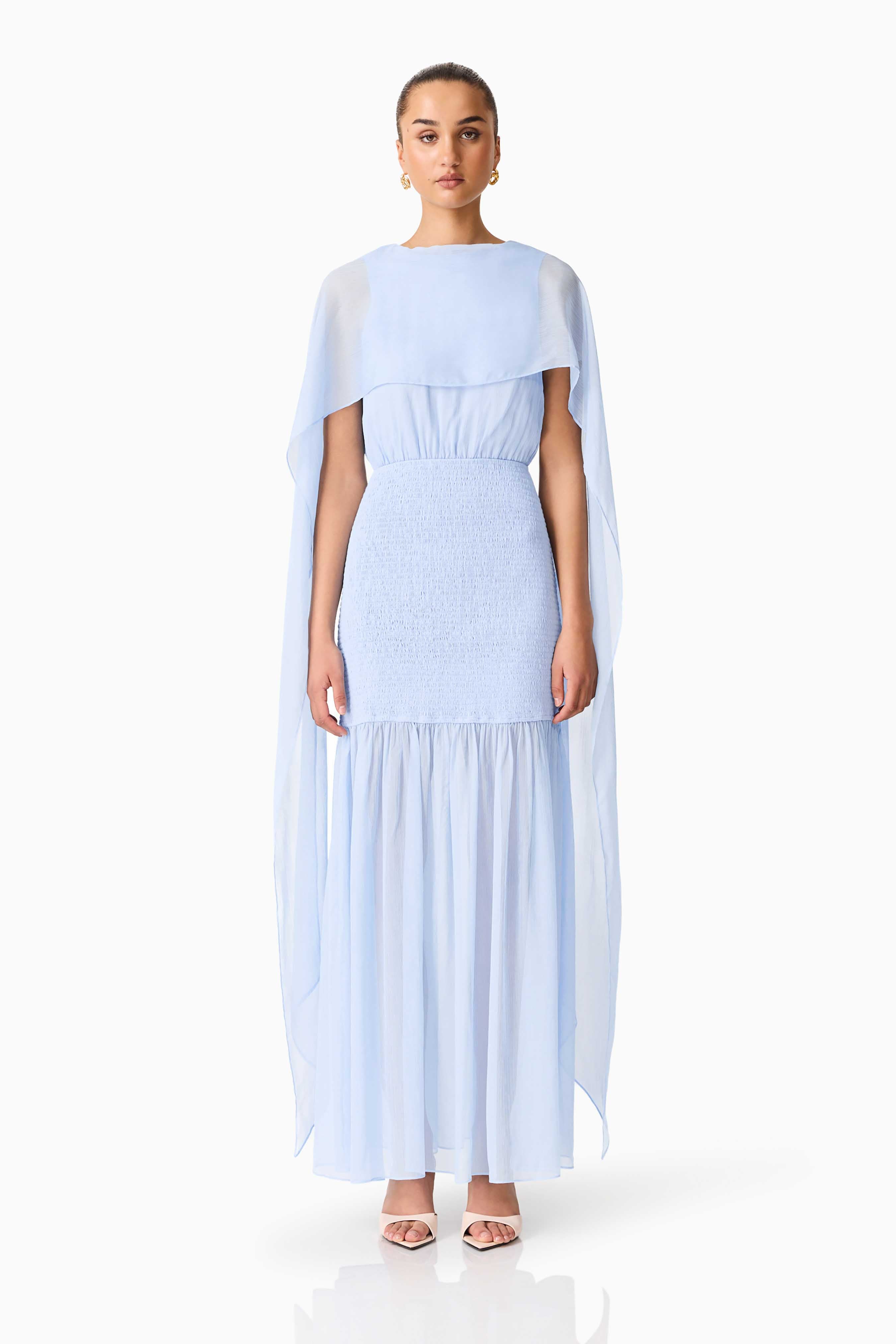 Eliane Cape Gown in Blue