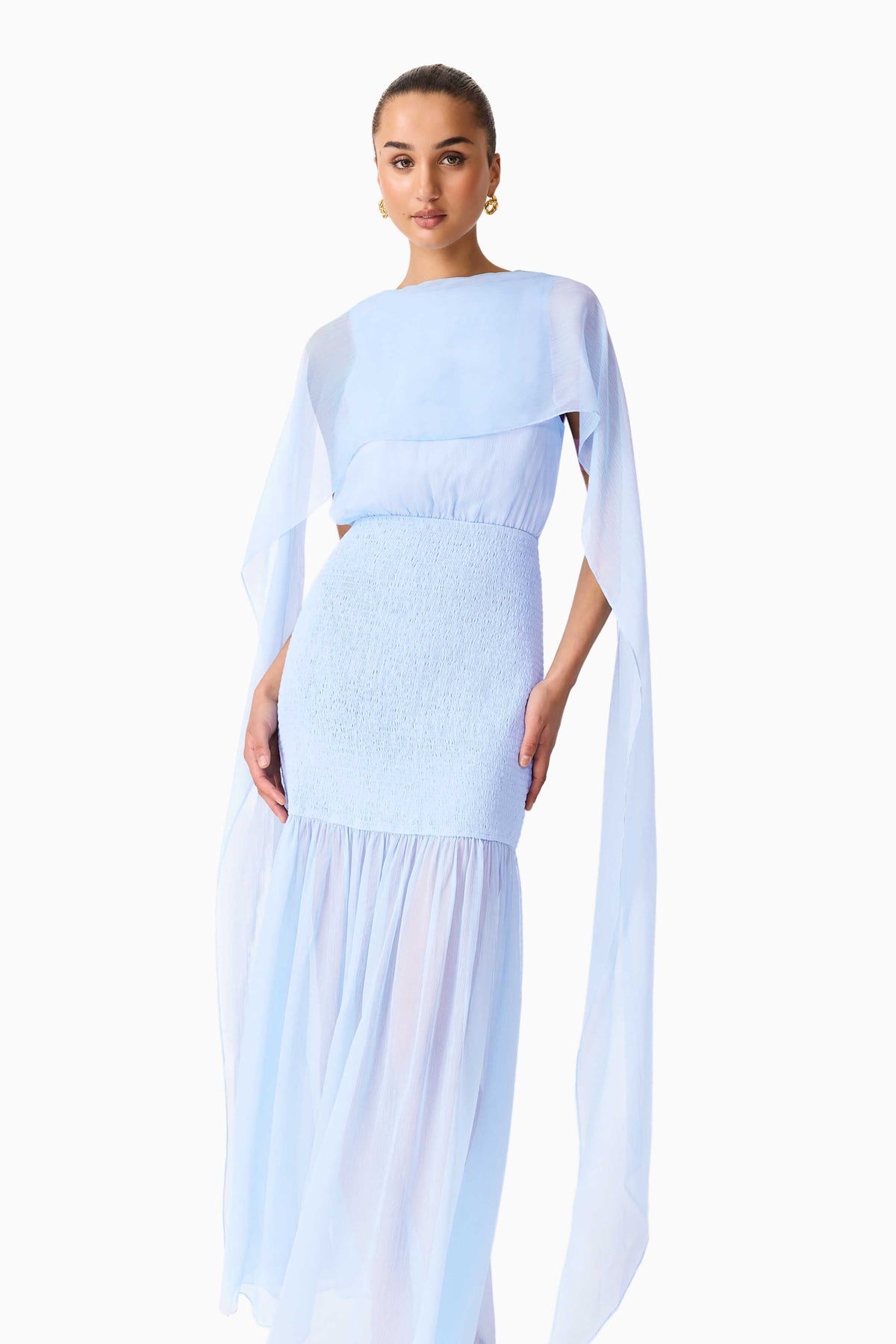 Eliane Cape Gown in Blue
