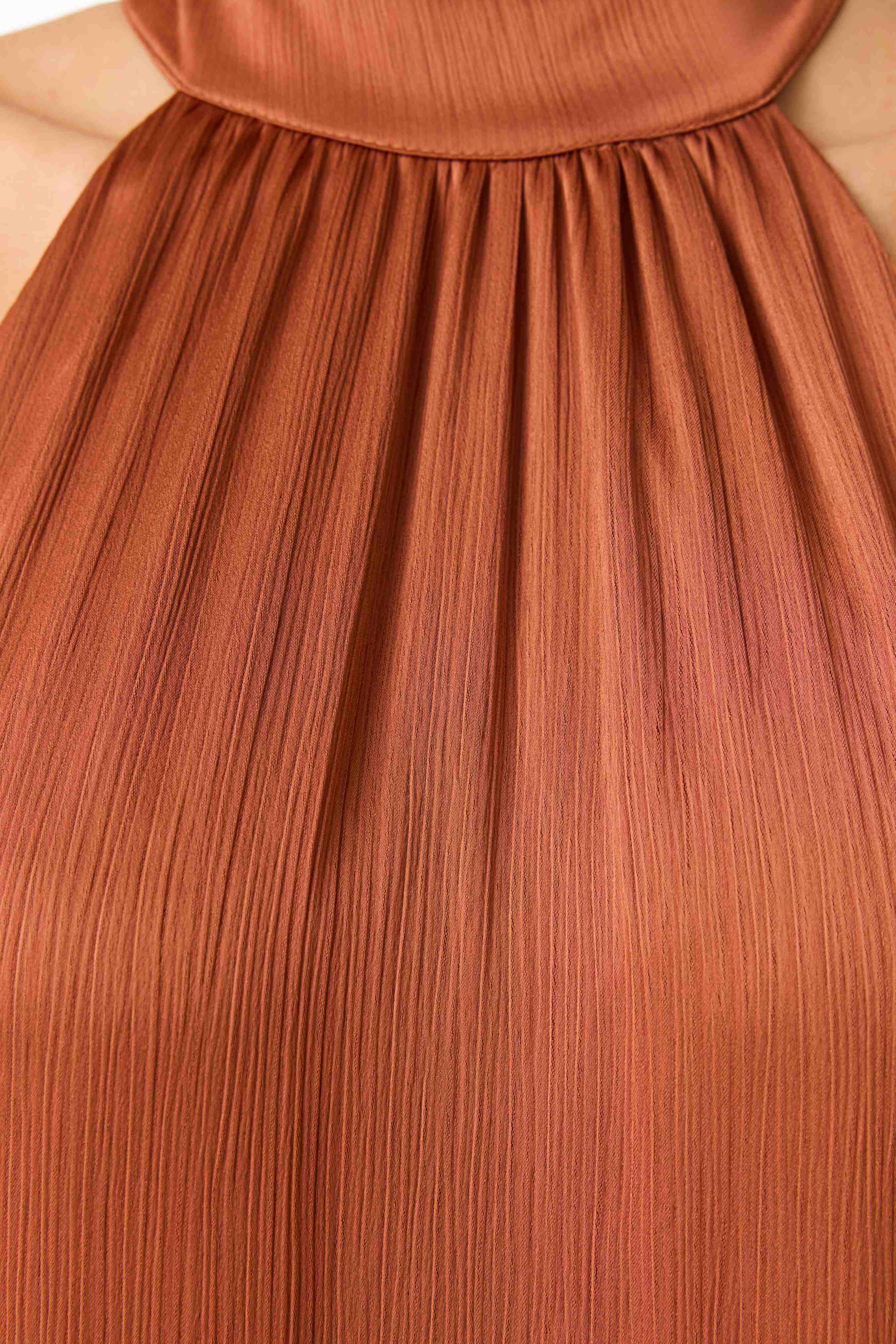 Varella Halter Gown in Chestnut Brown