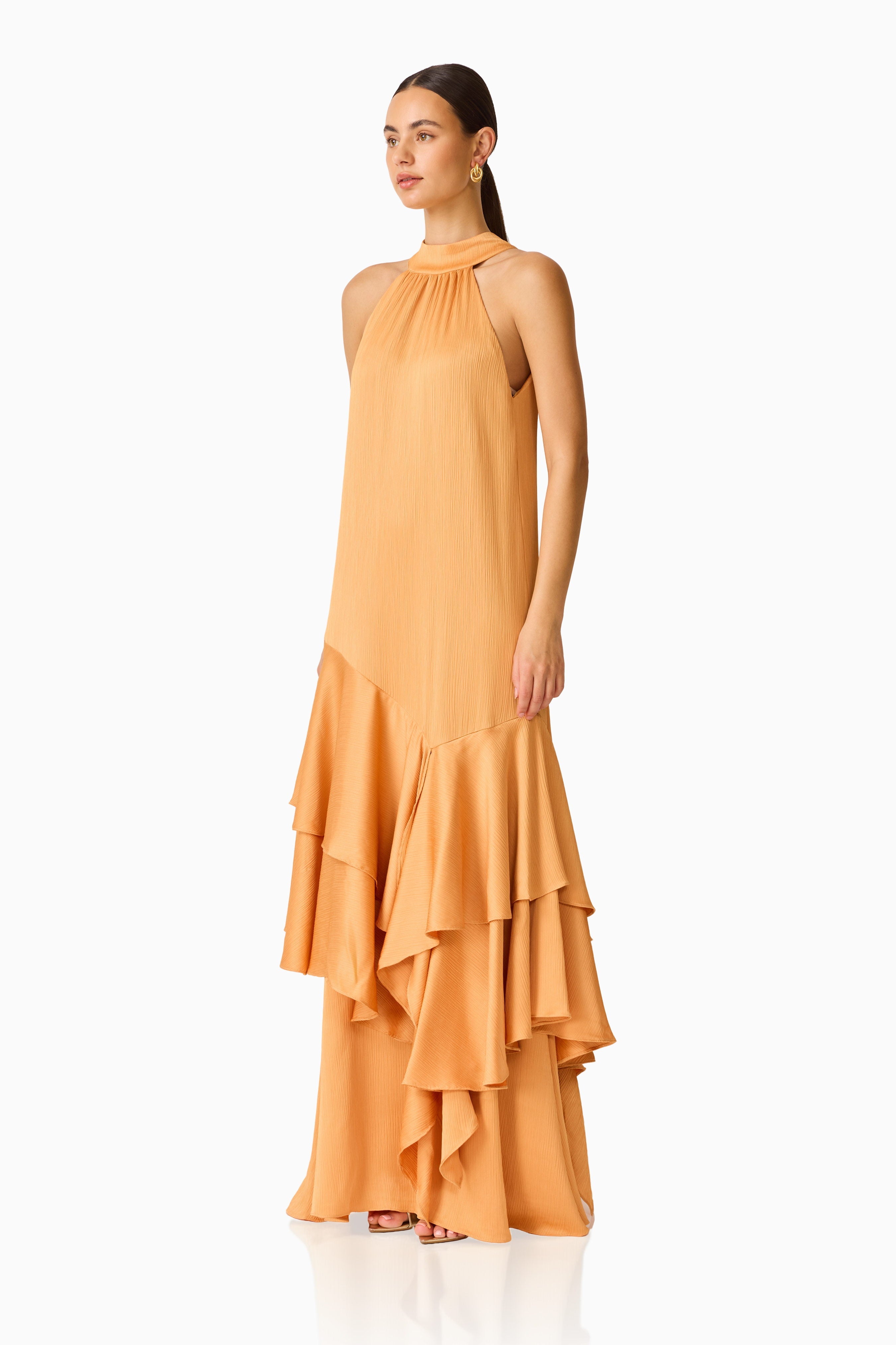 Varella Halter Gown in Orange
