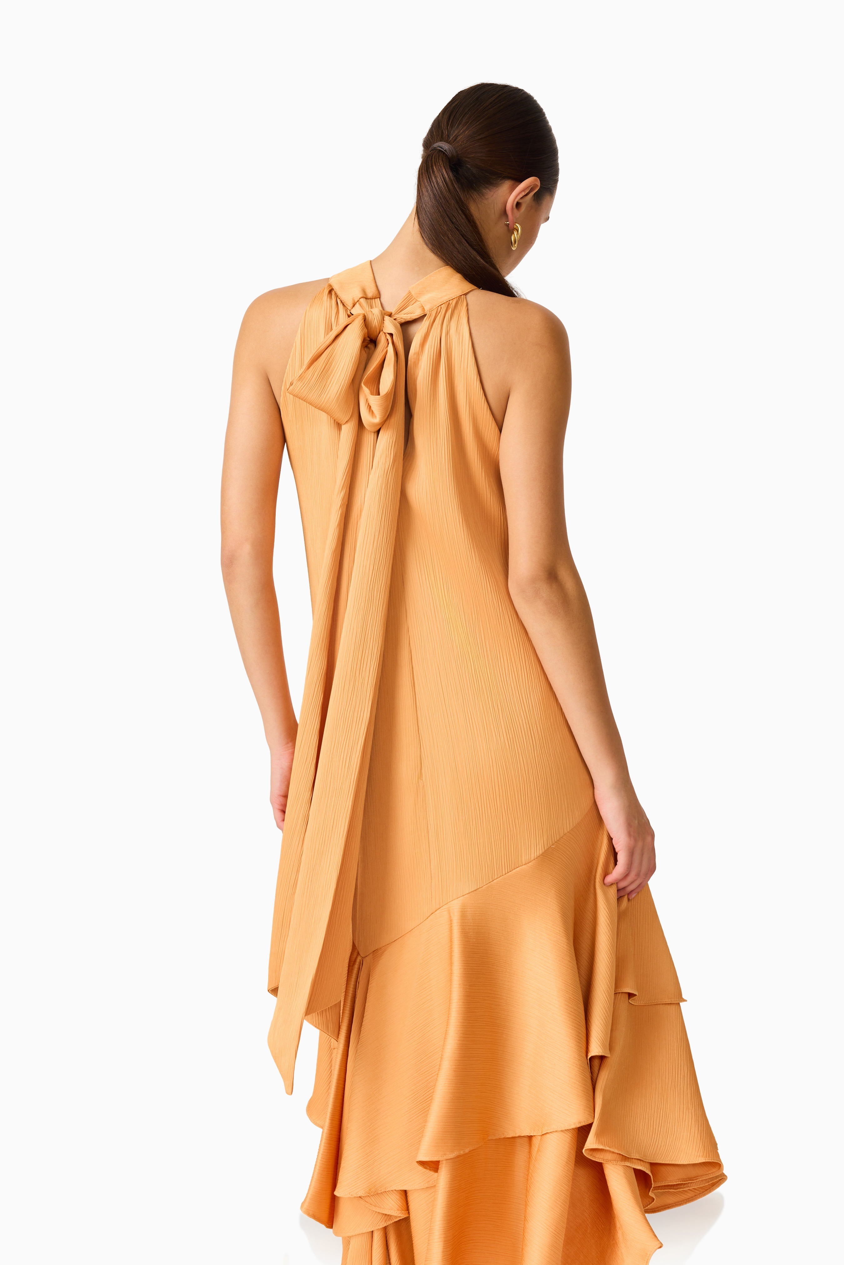 Varella Halter Gown in Orange