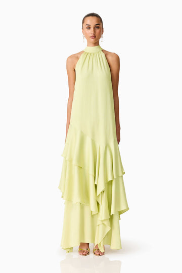 Varella Halter Gown in Pistachio Green