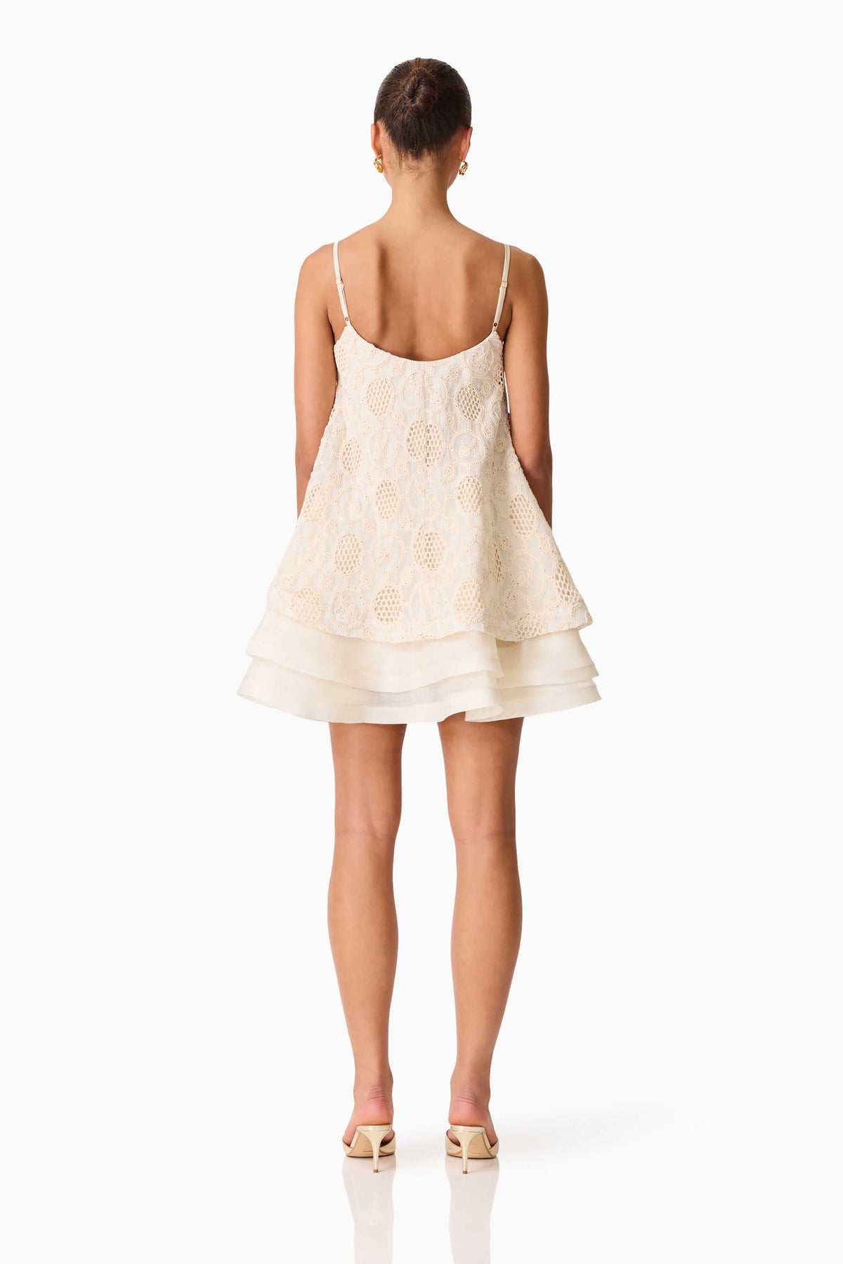 Vessia Shift Mini Dress in Cream