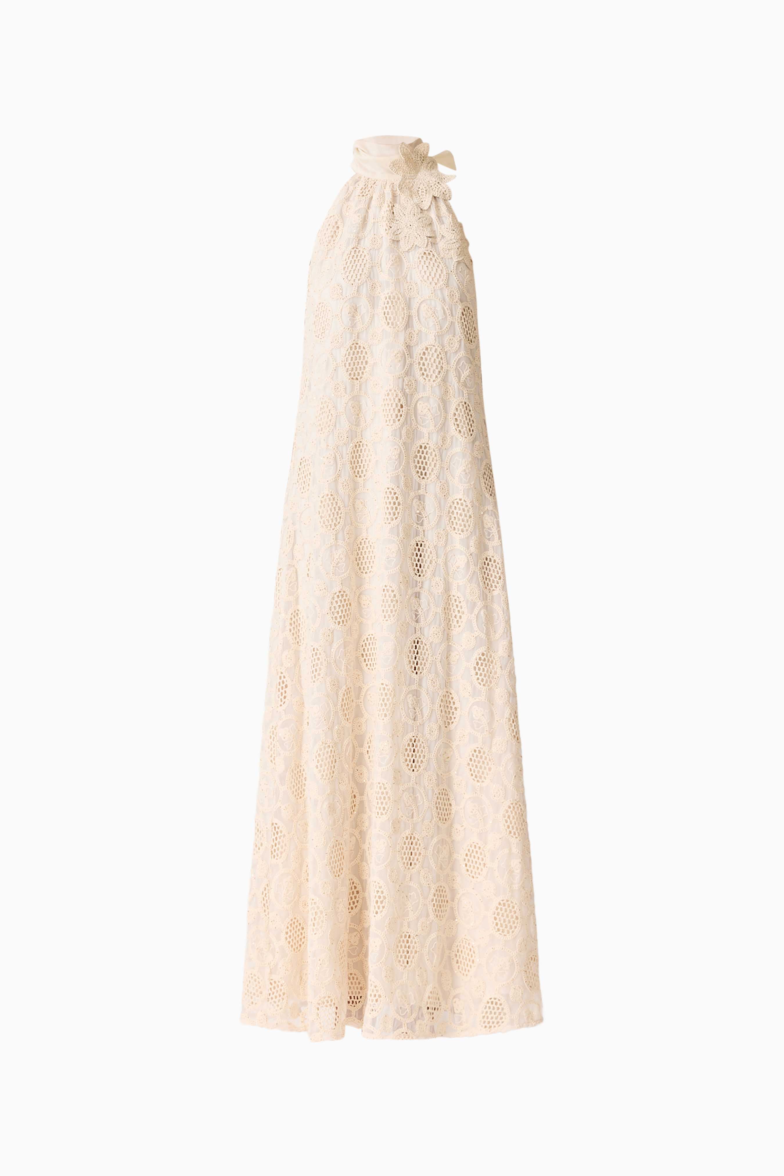 Vessia Halter Neck Maxi Dress in Cream